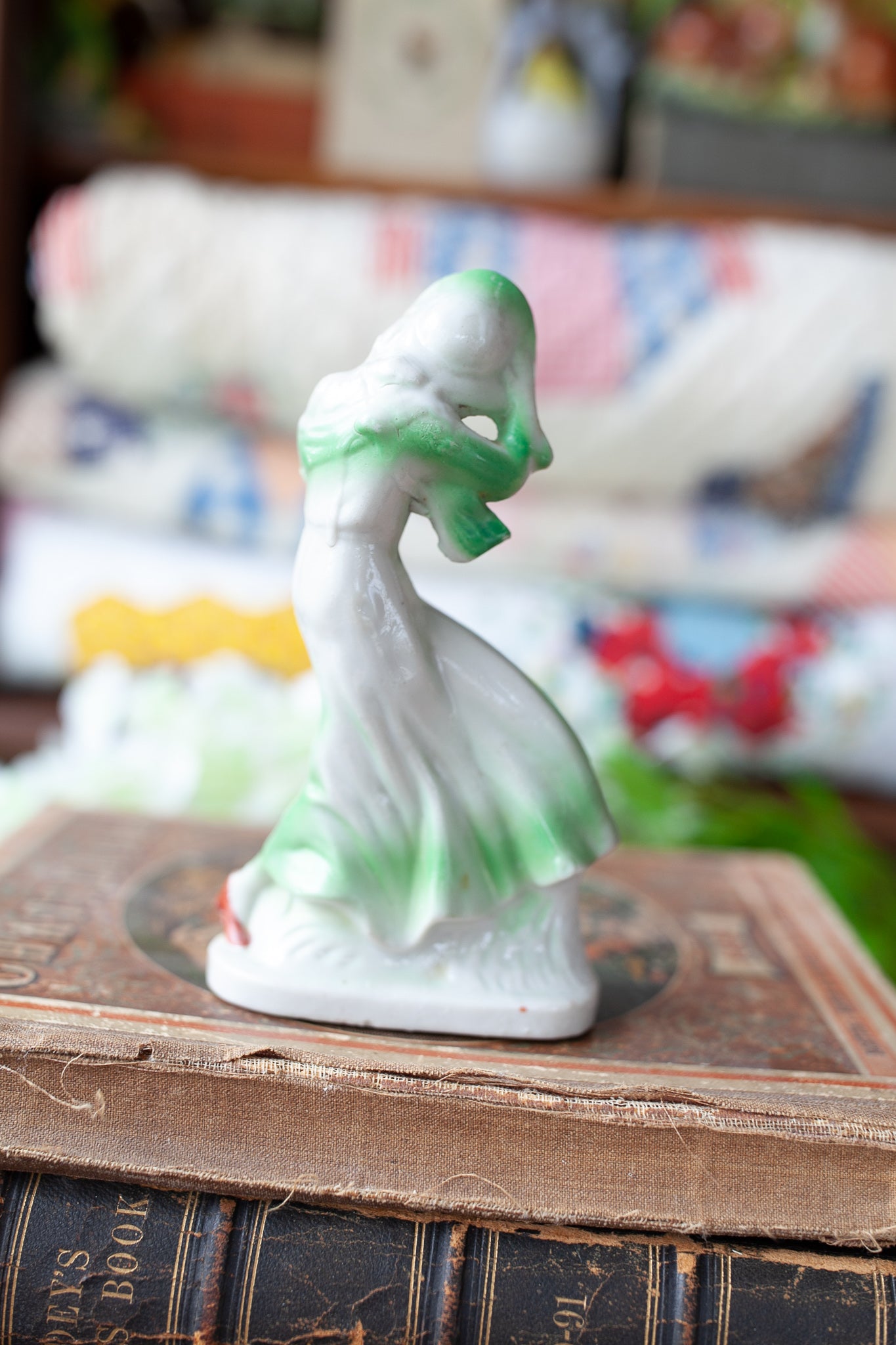 Vintage Lady -Lady in Green - Made in Japan -Art Deco Lady