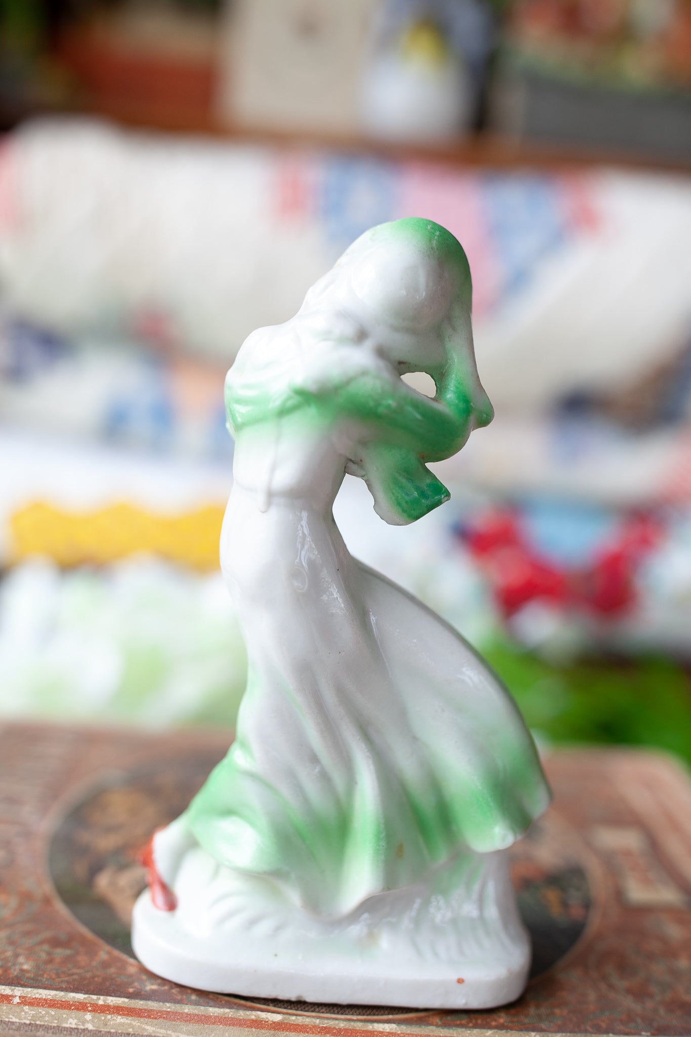 Vintage Lady -Lady in Green - Made in Japan -Art Deco Lady