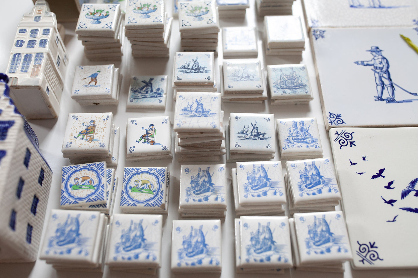 Vintage Tile - Small Tile - Dutch Tile - Netherlands- Porcelain Tile - Qty 1 Ship