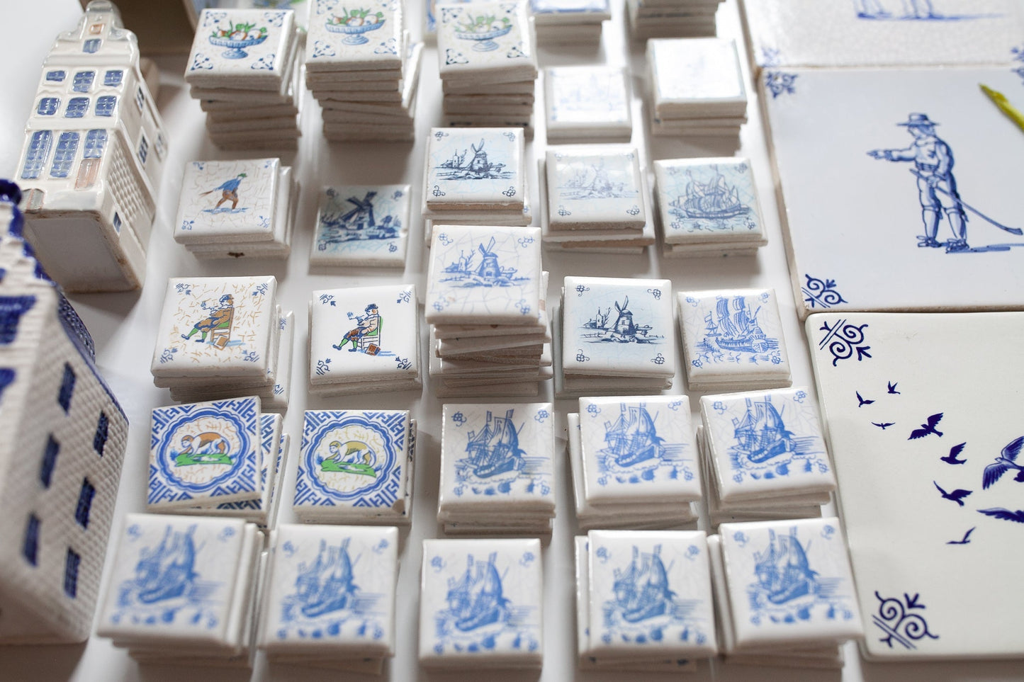 Vintage Tile - Small Tile - Dutch Tile - Netherlands- Porcelain Tile - Qty 1 Farmer Tile