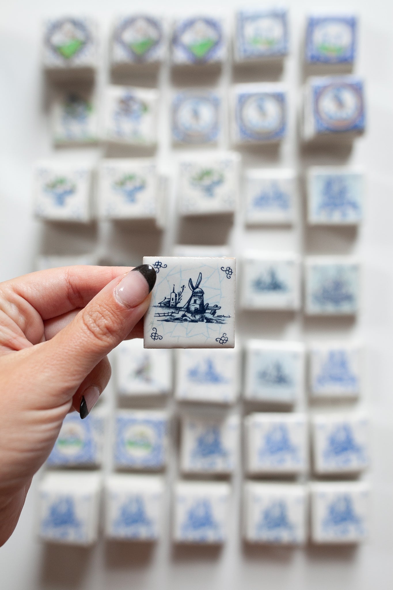 Vintage Tile - Small Tile - Dutch Tile - Netherlands- Porcelain Tile - Qty 1 Windmill
