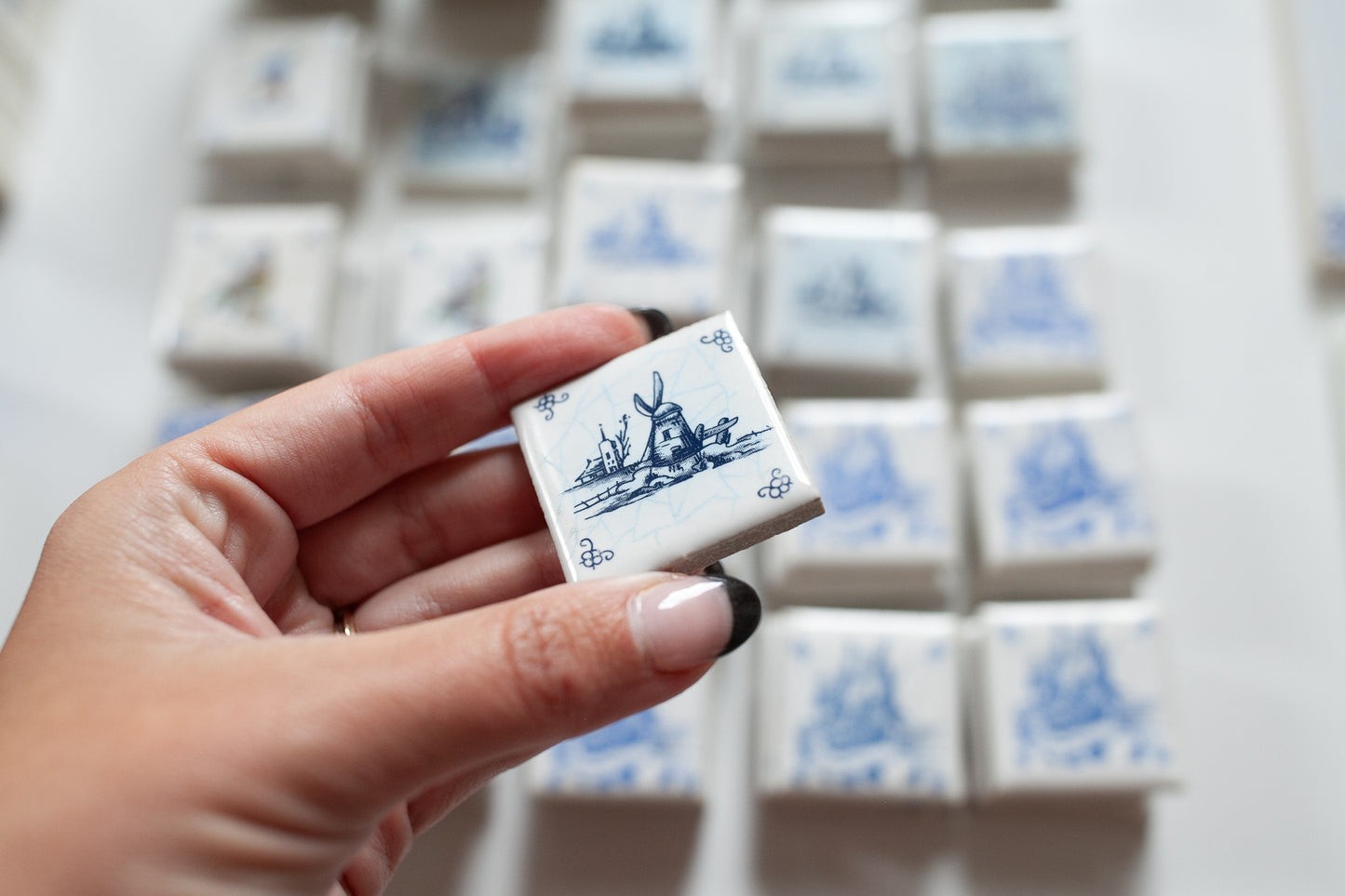 Vintage Tile - Small Tile - Dutch Tile - Netherlands- Porcelain Tile - Qty 1 Windmill