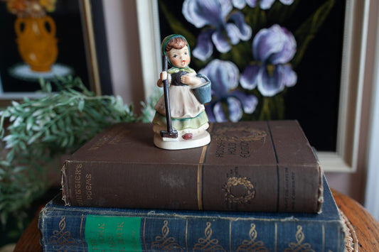 Cleaning Time by Napco - Little Lady with mop and bucket