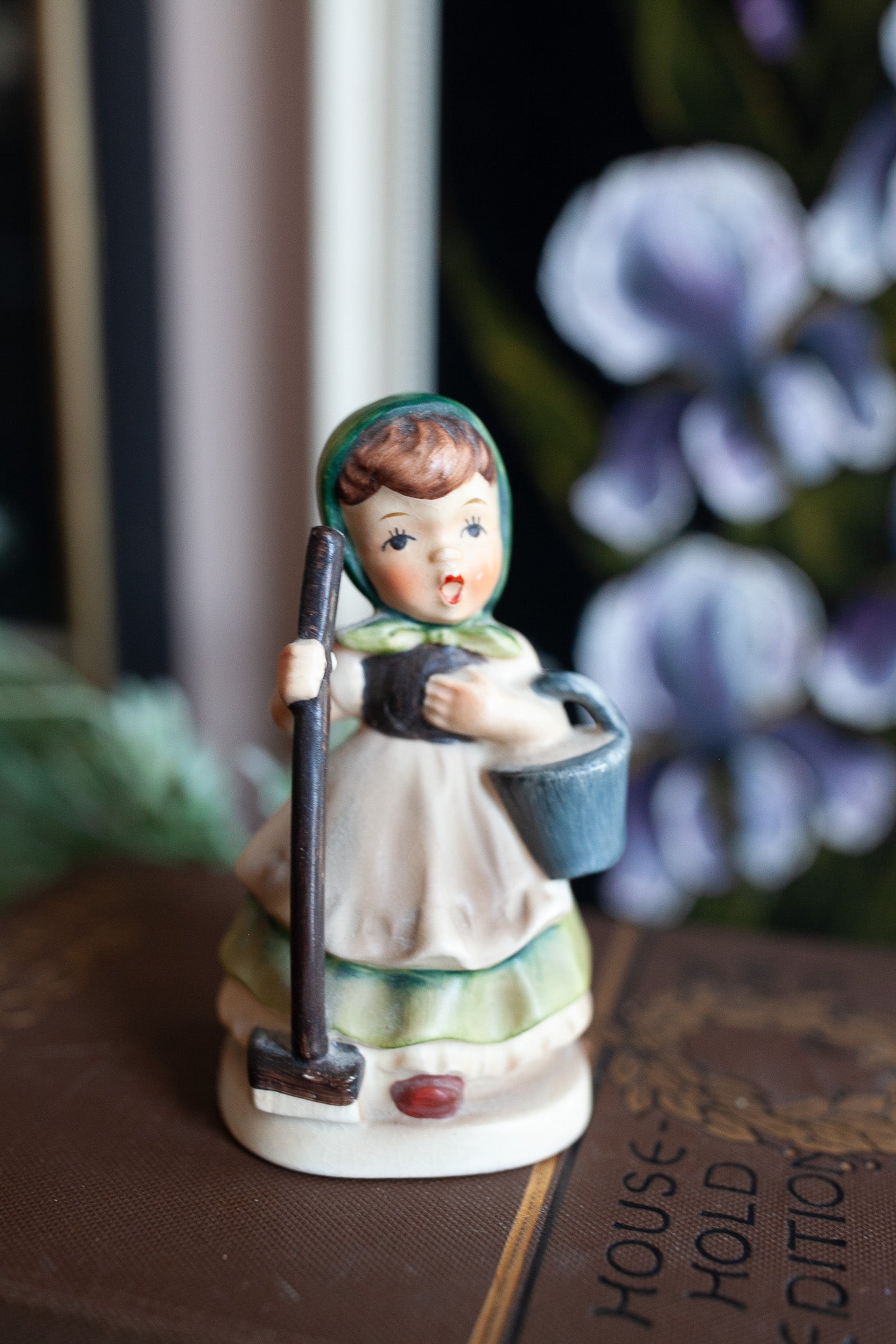 Cleaning Time by Napco - Little Lady with mop and bucket