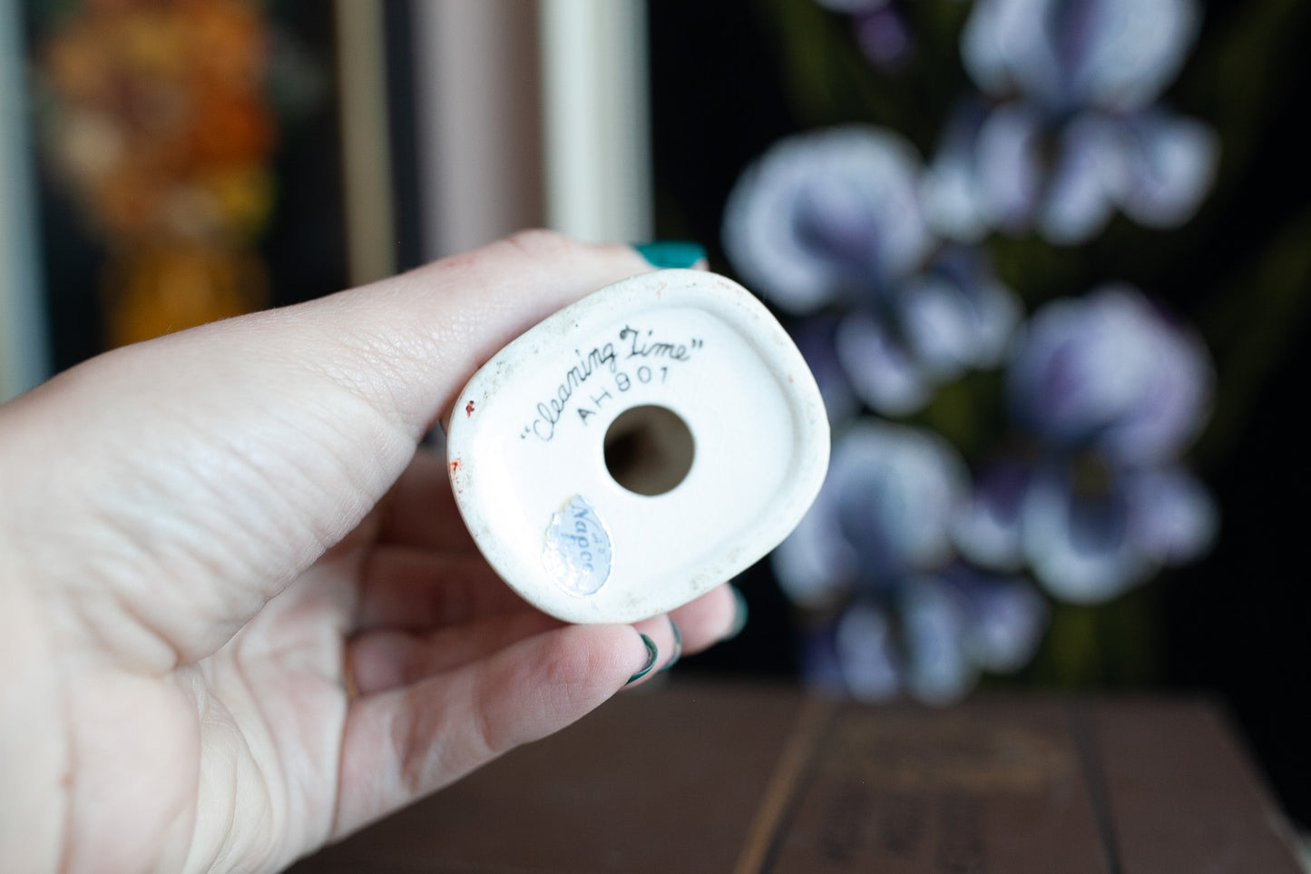 Cleaning Time by Napco - Little Lady with mop and bucket