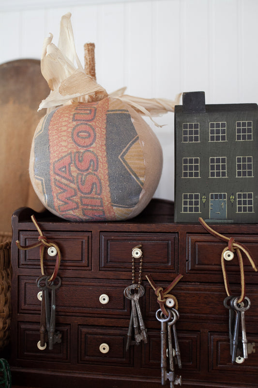 Vintage Seed Sack Pumpkin -Fall Decor