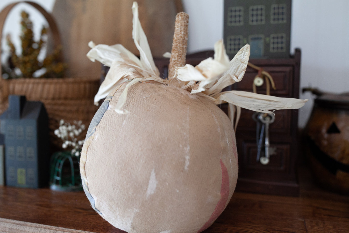 Vintage Seed Sack Pumpkin -Fall Decor