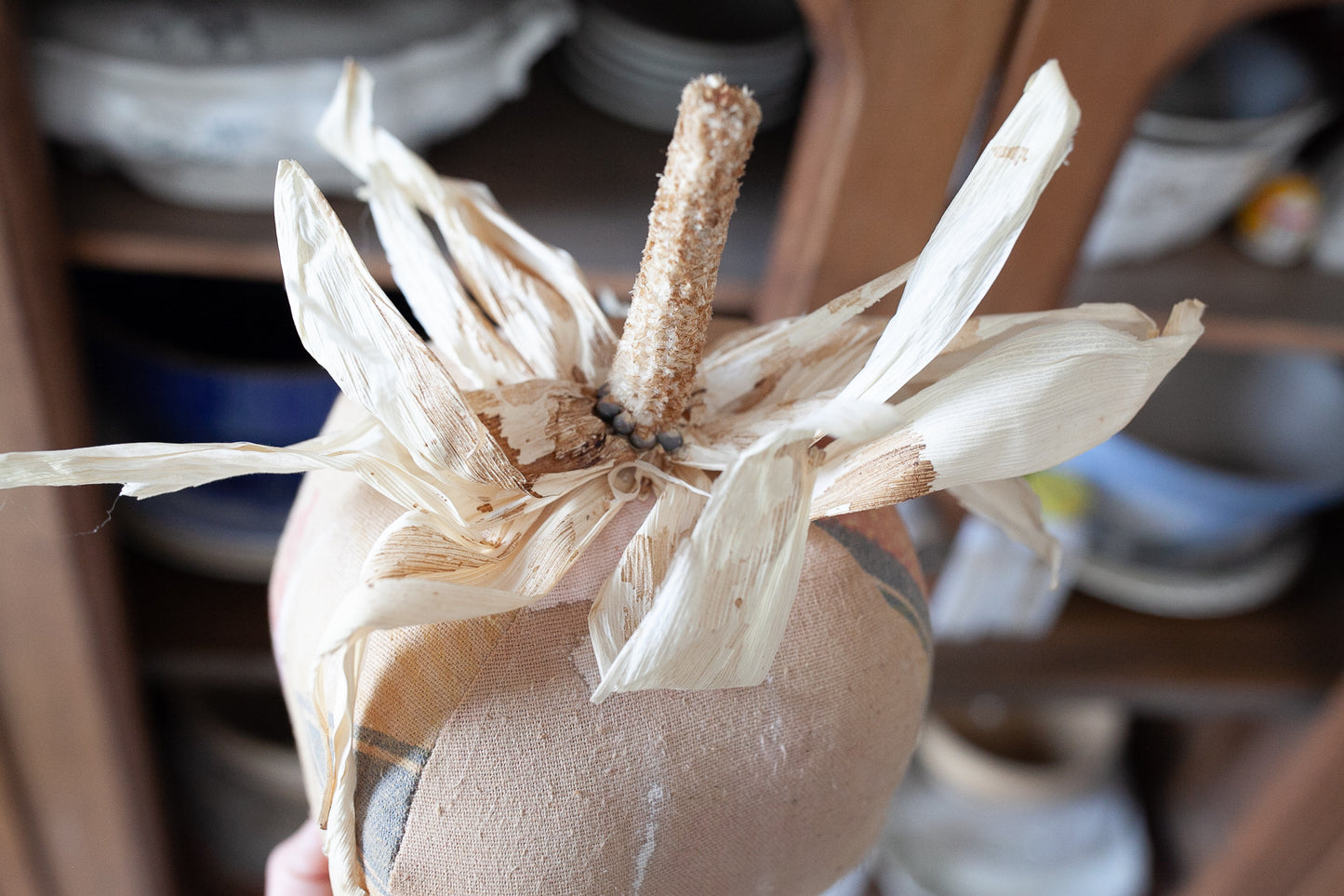 Vintage Seed Sack Pumpkin -Fall Decor