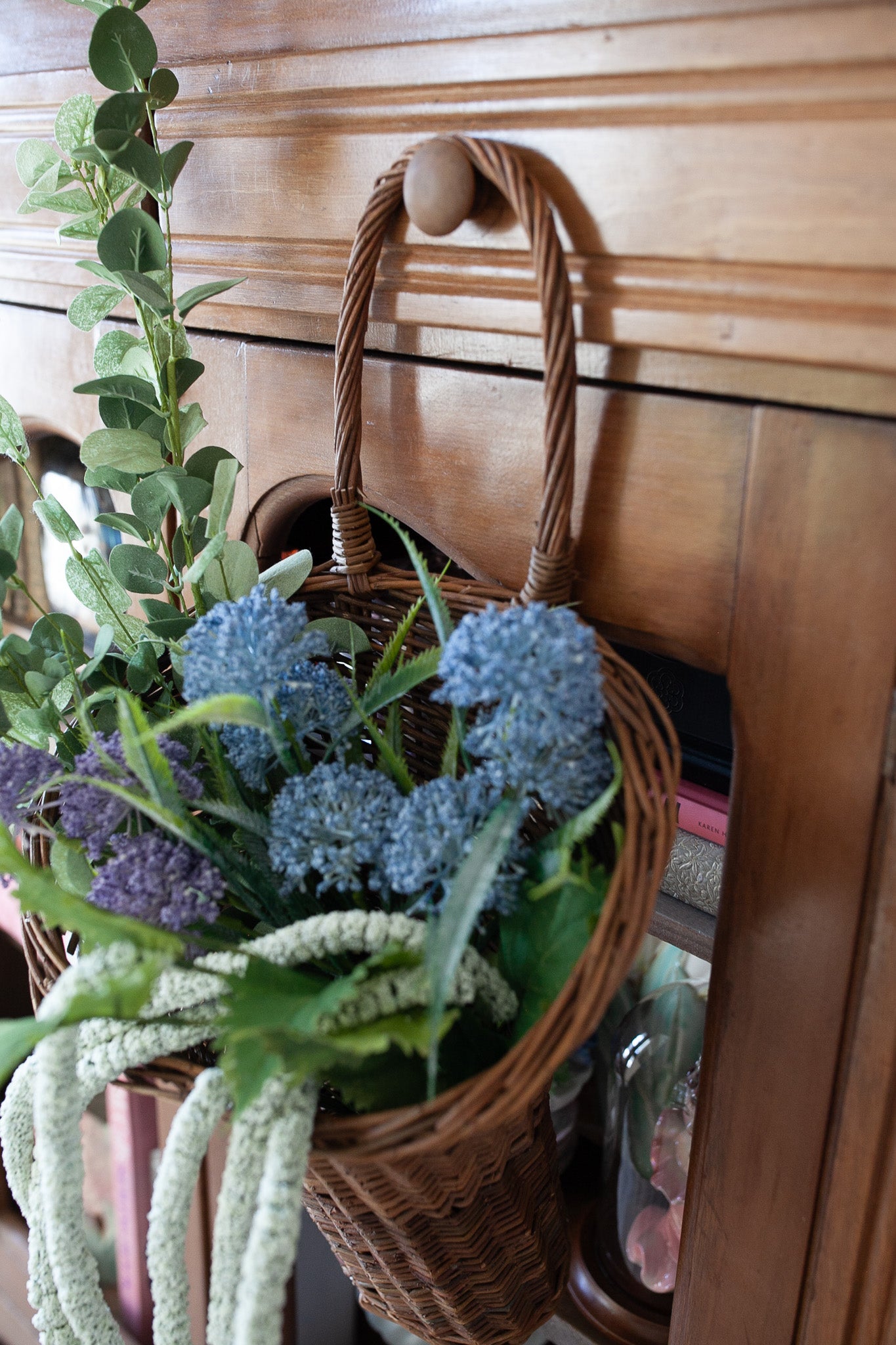 Vintage Basket- Hanging Basket- Ratan Woven Basket