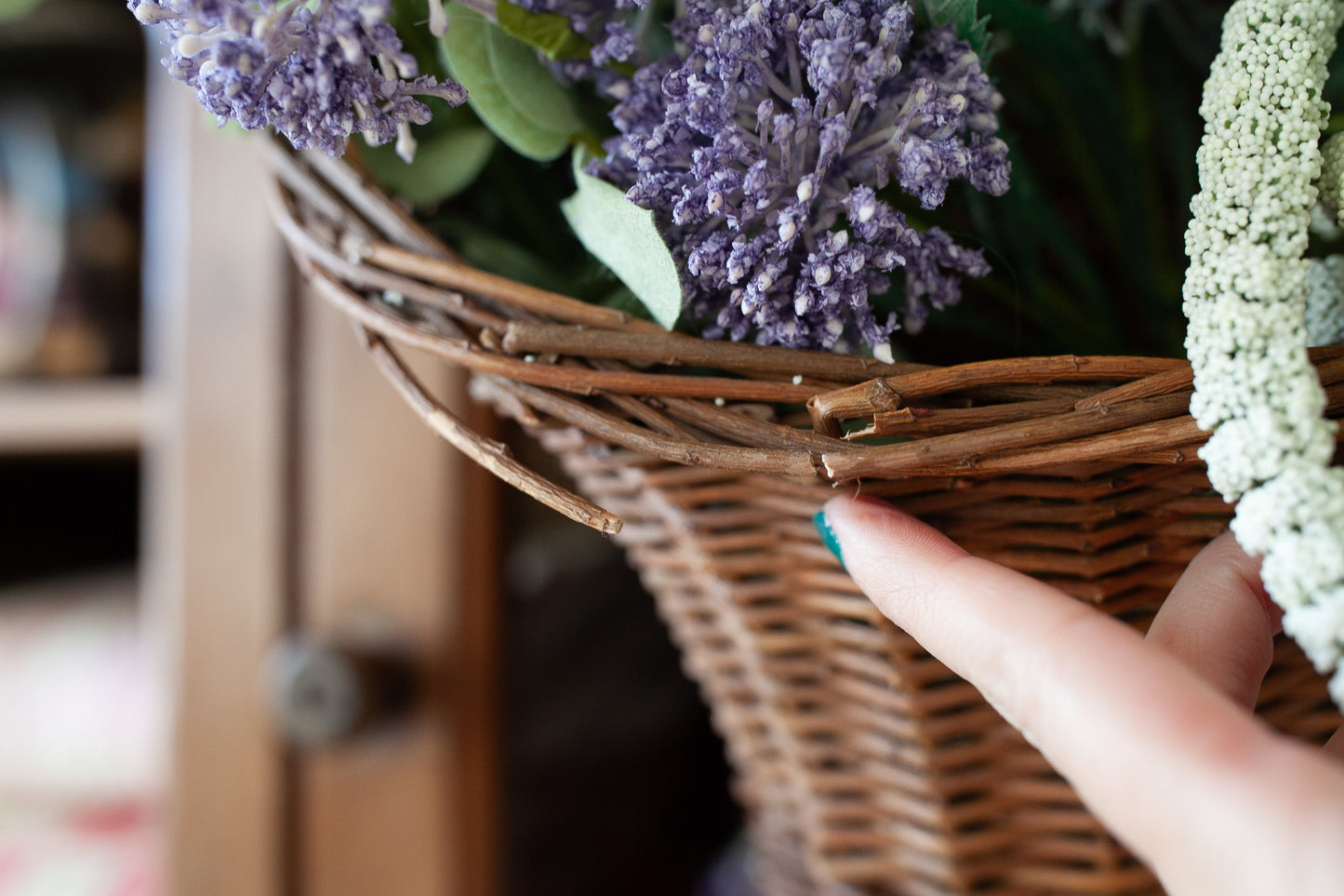Vintage Basket- Hanging Basket- Ratan Woven Basket