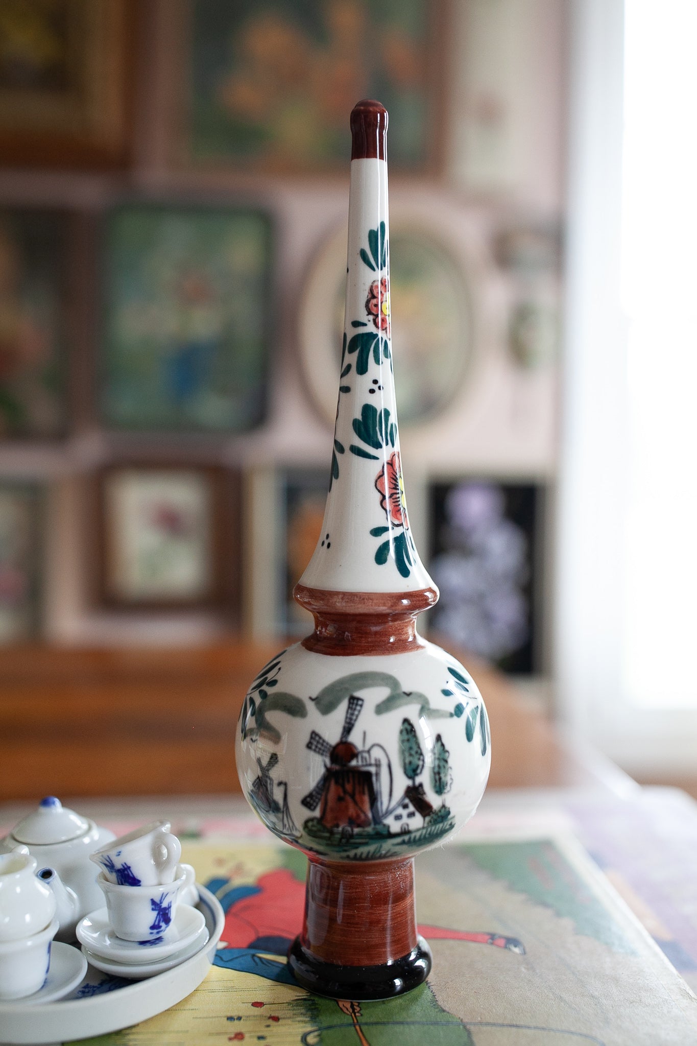 Vintage Handpainted Tree Topper - Windmill Dutch Tree Topper