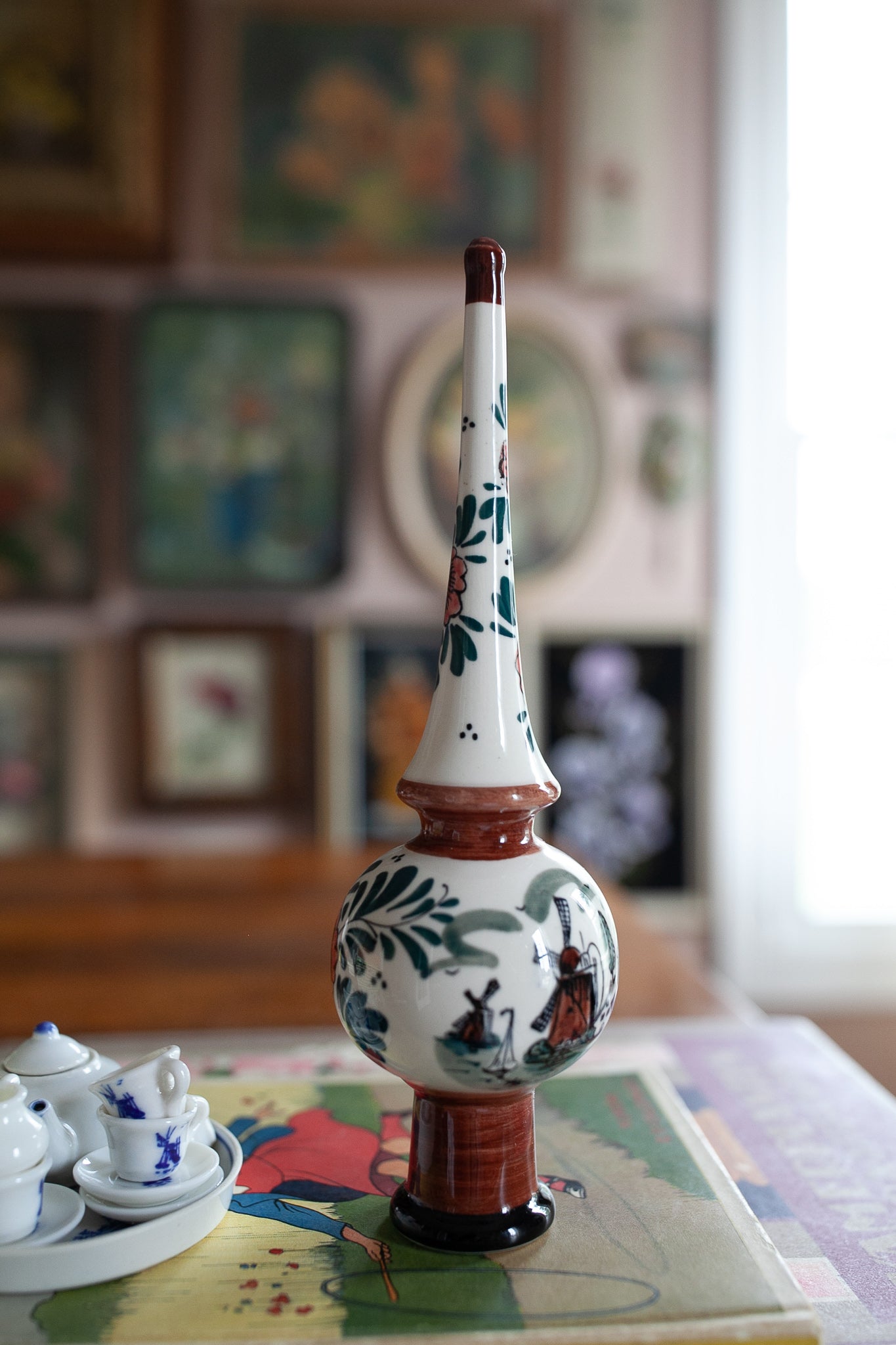 Vintage Handpainted Tree Topper - Windmill Dutch Tree Topper