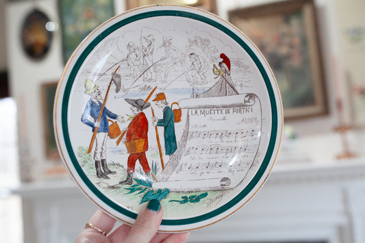 Vintage Parry Vielle PV French Opera Plate La Muette De Portici- Vintage Plate