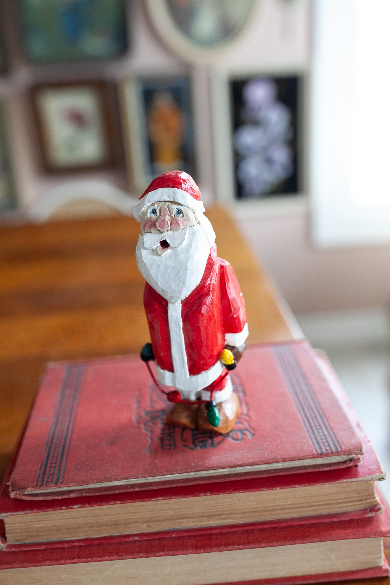 Vintage Santa - Wooden Carved Santa - Christmas Decor