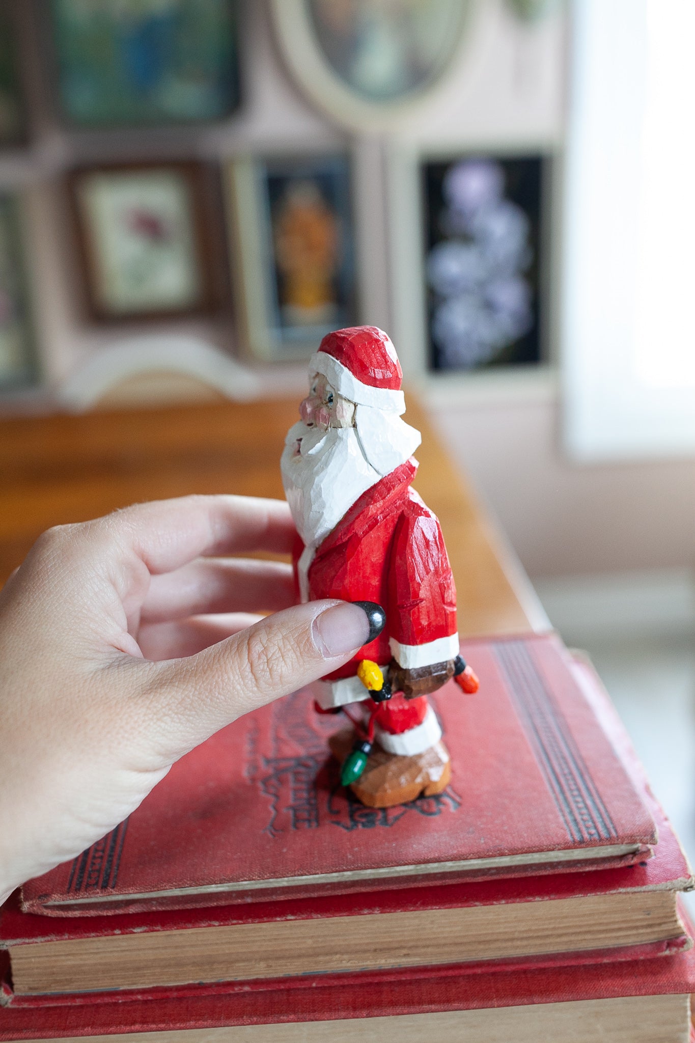 Vintage Santa - Wooden Carved Santa - Christmas Decor