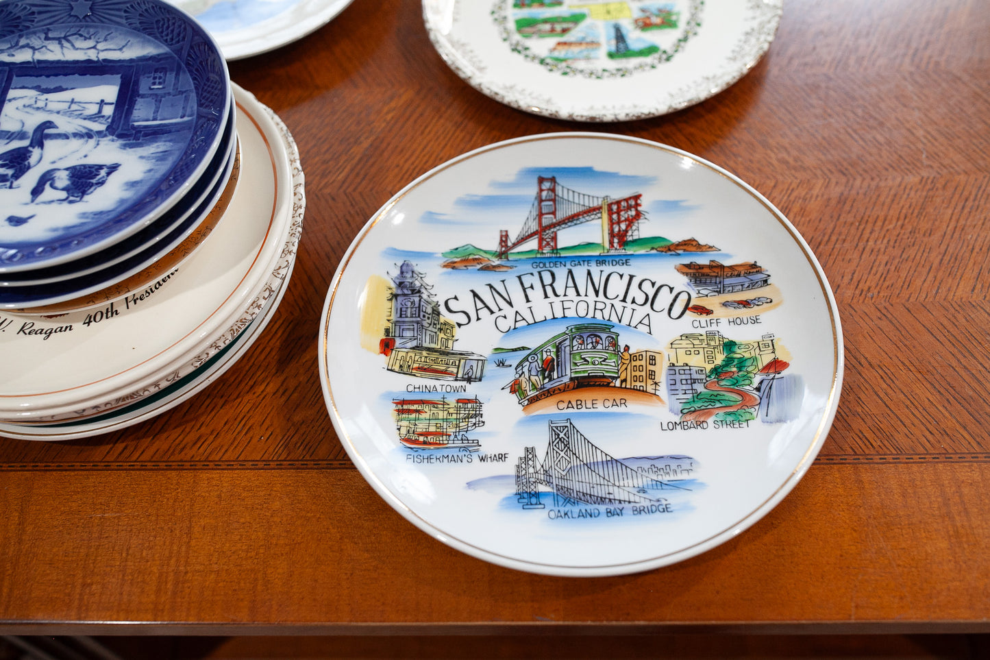 Vintage Plate- San Francisco Plate- Tourist Plate- California Plate