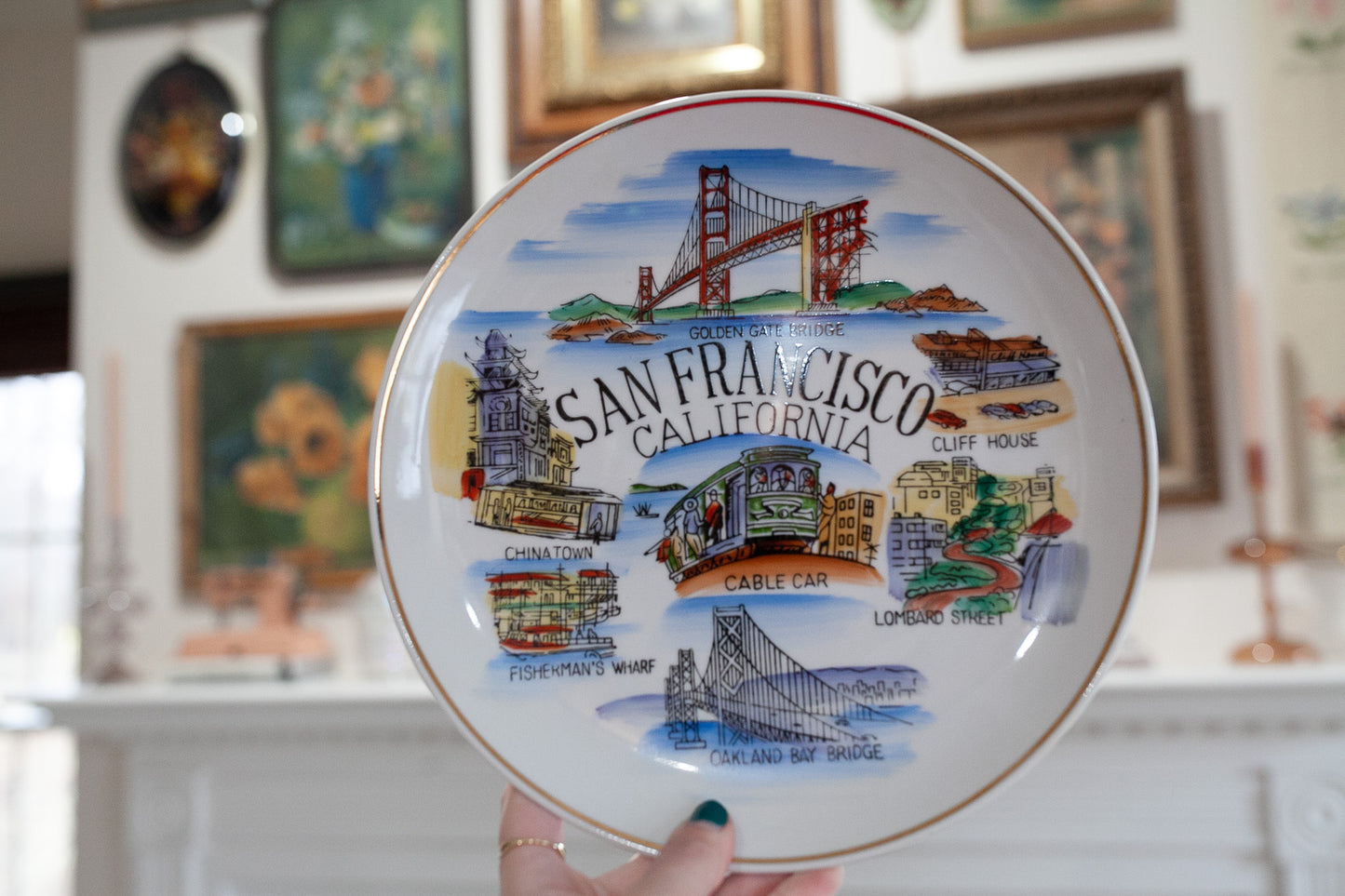 Vintage Plate- San Francisco Plate- Tourist Plate- California Plate