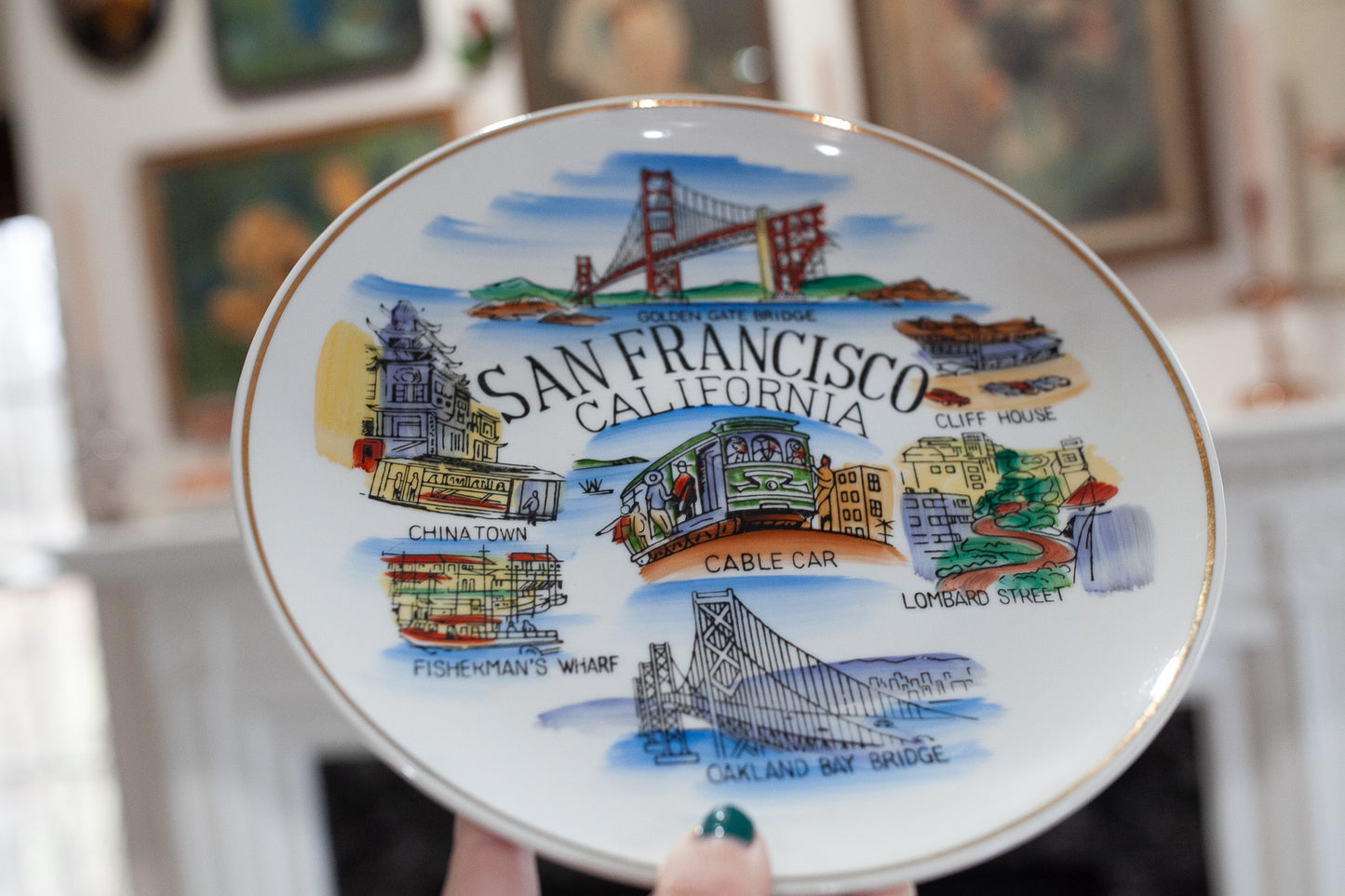 Vintage Plate- San Francisco Plate- Tourist Plate- California Plate
