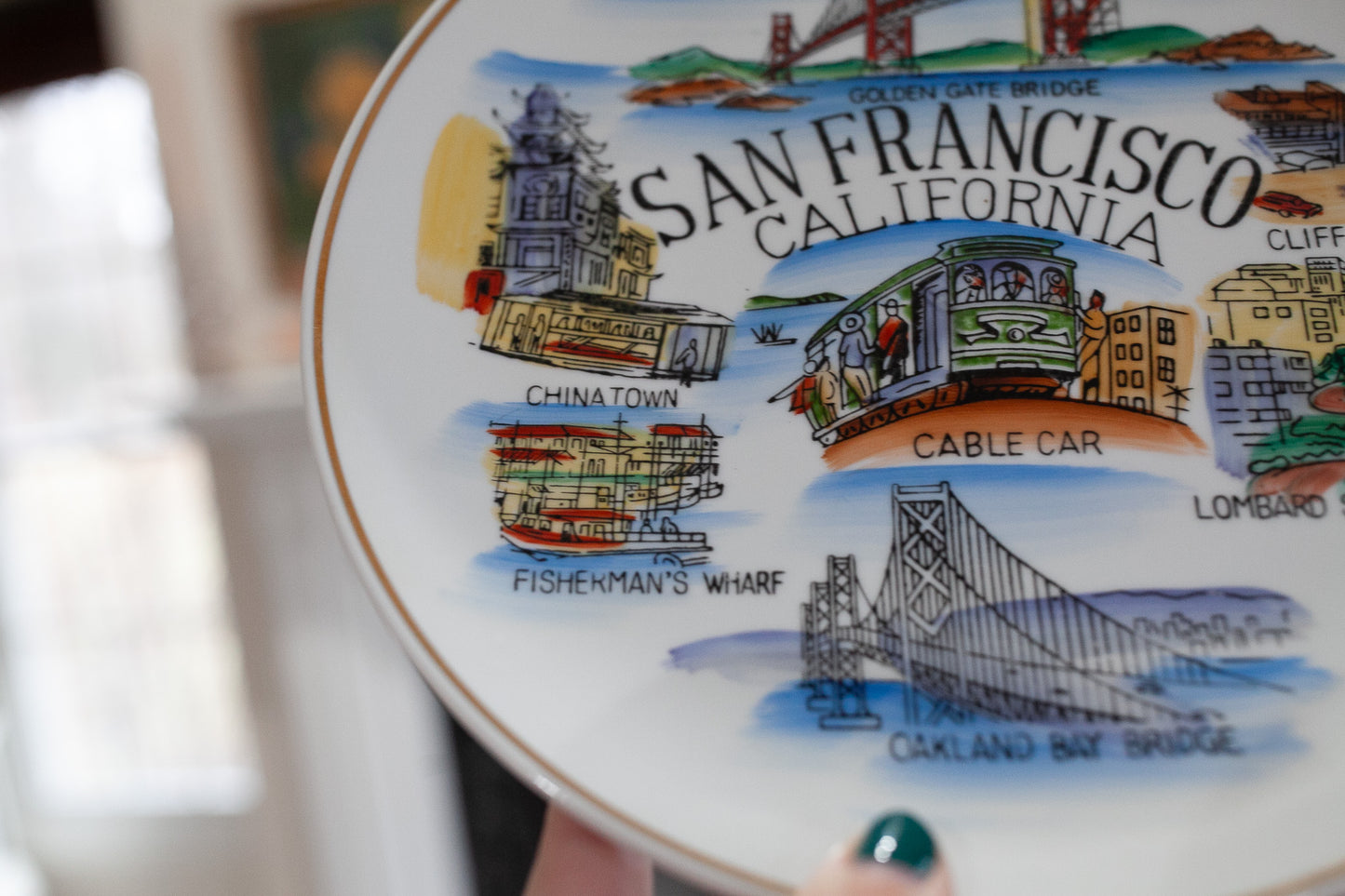 Vintage Plate- San Francisco Plate- Tourist Plate- California Plate