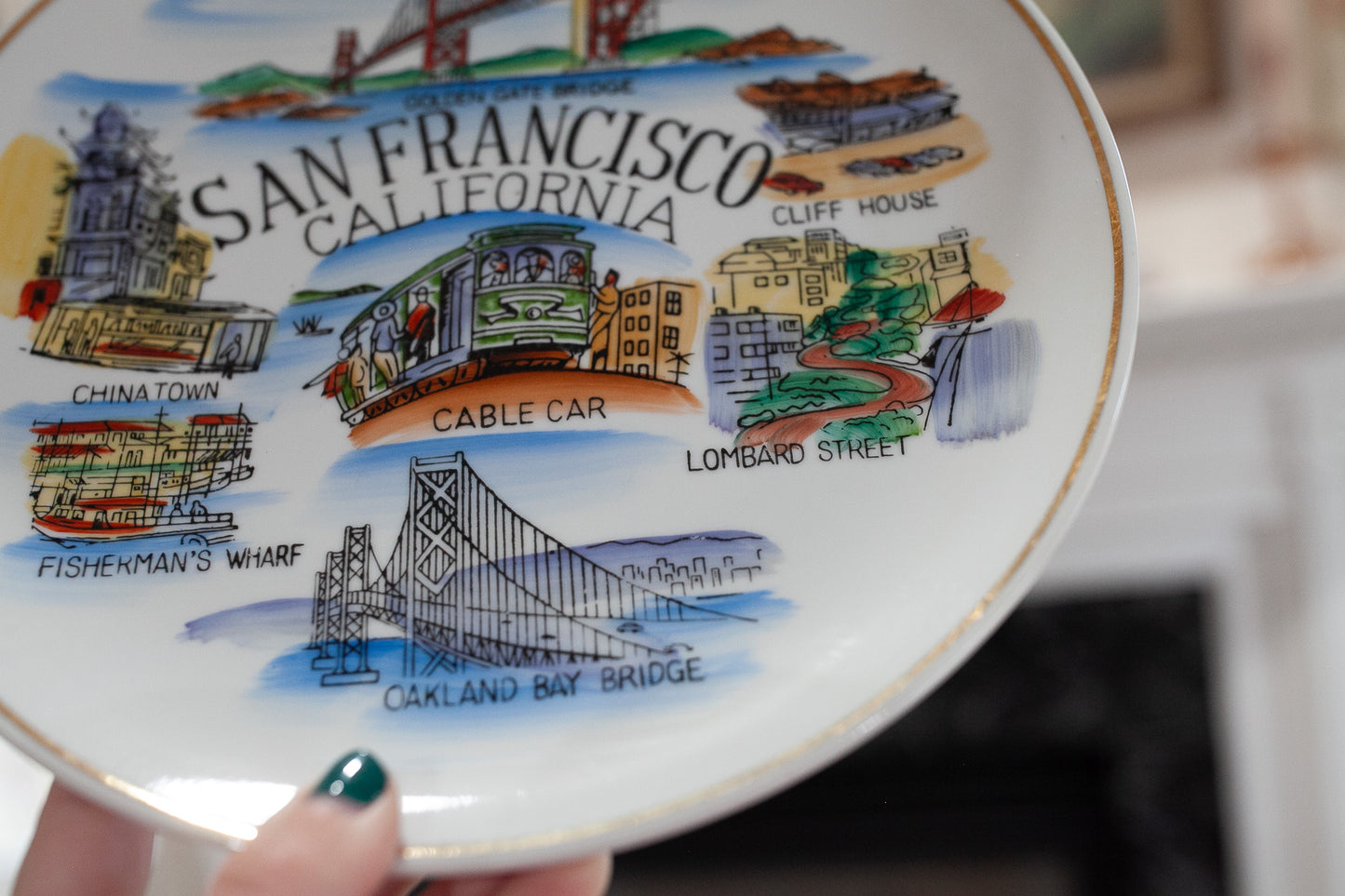 Vintage Plate- San Francisco Plate- Tourist Plate- California Plate