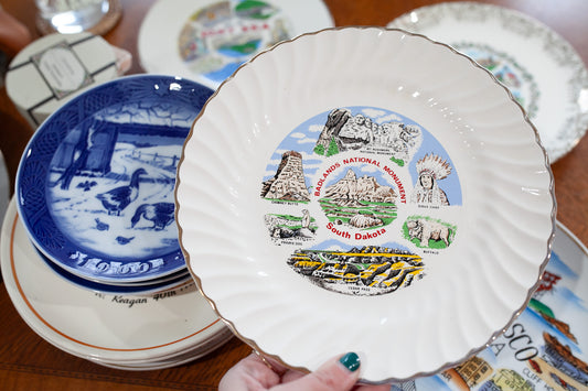 South Dakota Badlands National Monument- Tourist Plate- Collectible Plate