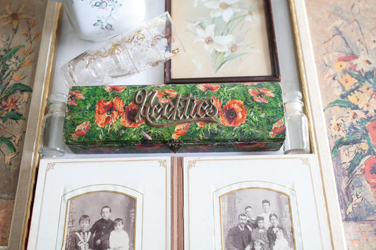Necktie Box- Floral Box- Floral Paper Covered Box