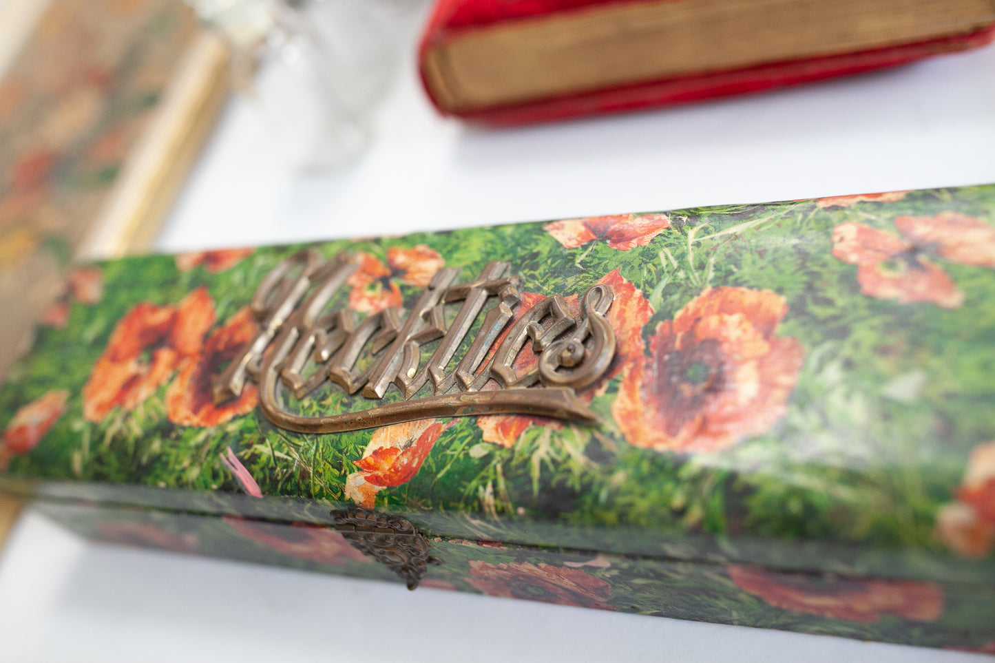 Necktie Box- Floral Box- Floral Paper Covered Box