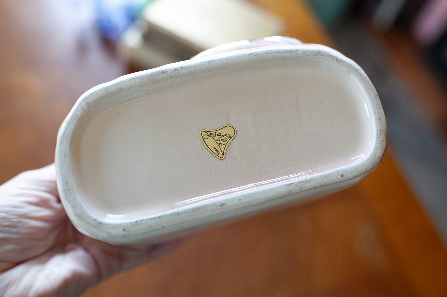 Nancy Pew Japan -Fish Basket -Vintage Porcelain Planter