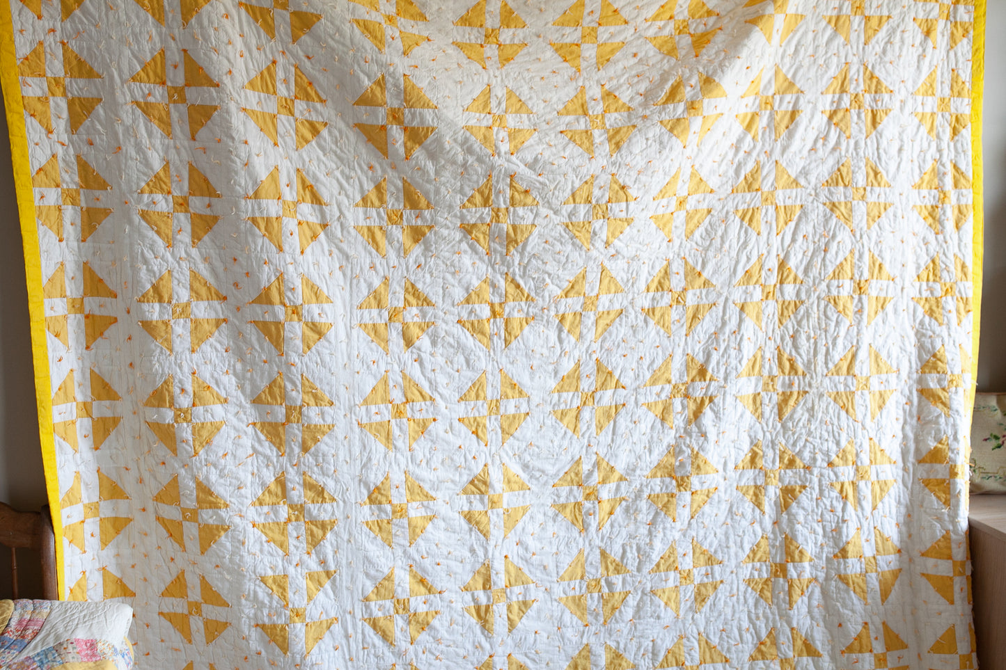 Vintage Quilt - Yellow and White Quilt