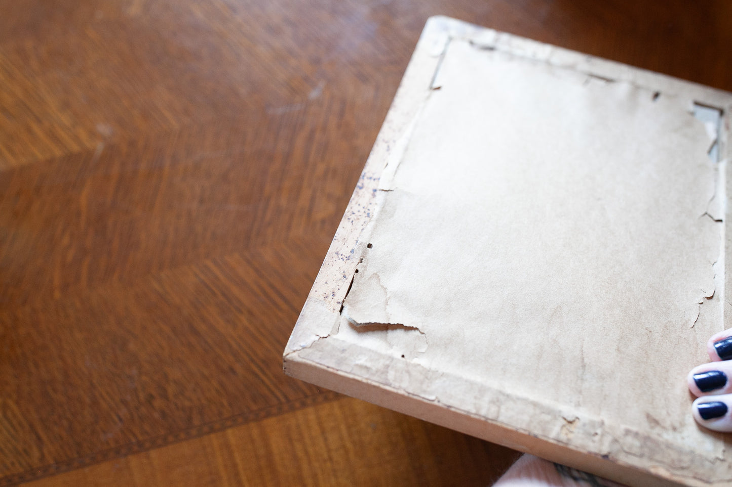 Vintage Artwork- Dutch Girl holding Flowers with her Dog