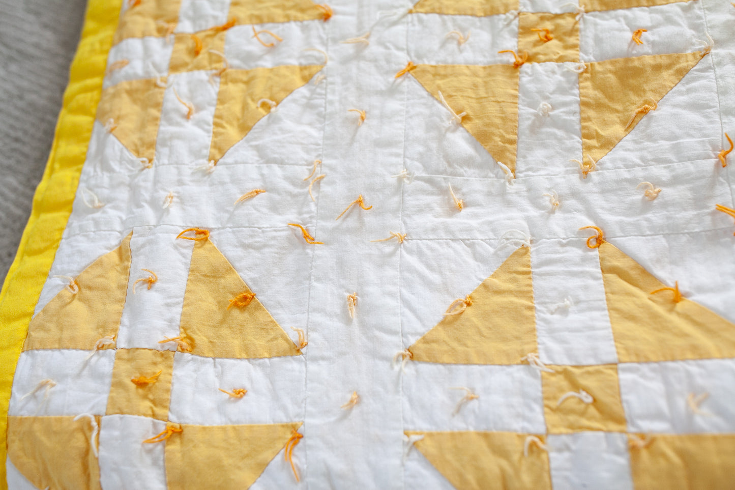 Vintage Quilt - Yellow and White Quilt
