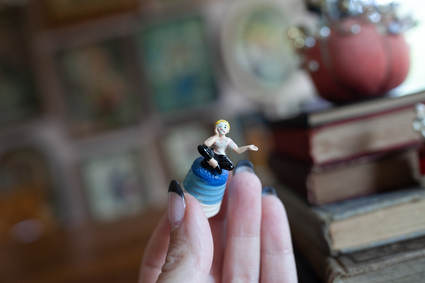 Vintage Thimble -Clown Thimble Mime