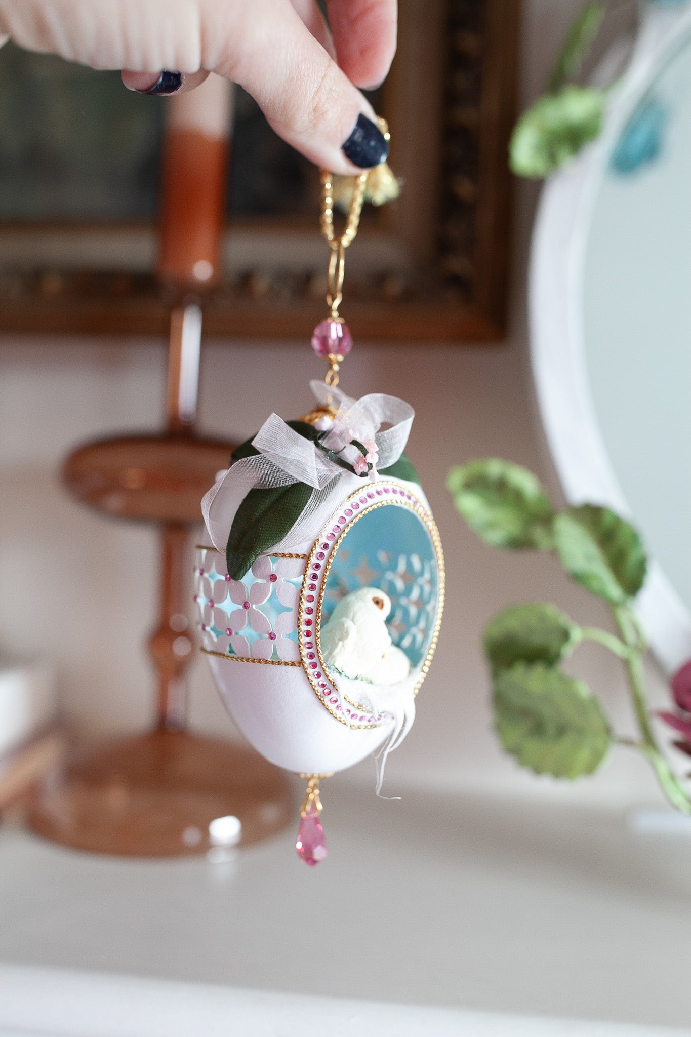 Lifetime Together Two Doves Egg Eggspressions Ornament- Egg Diorama