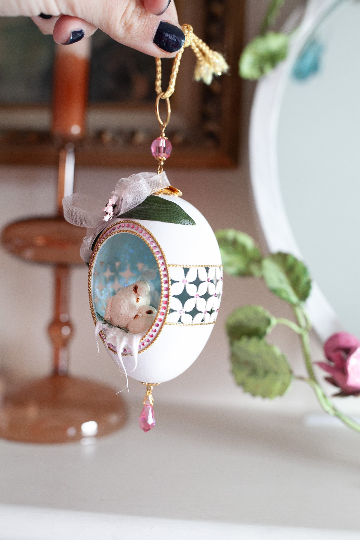 Lifetime Together Two Doves Egg Eggspressions Ornament- Egg Diorama