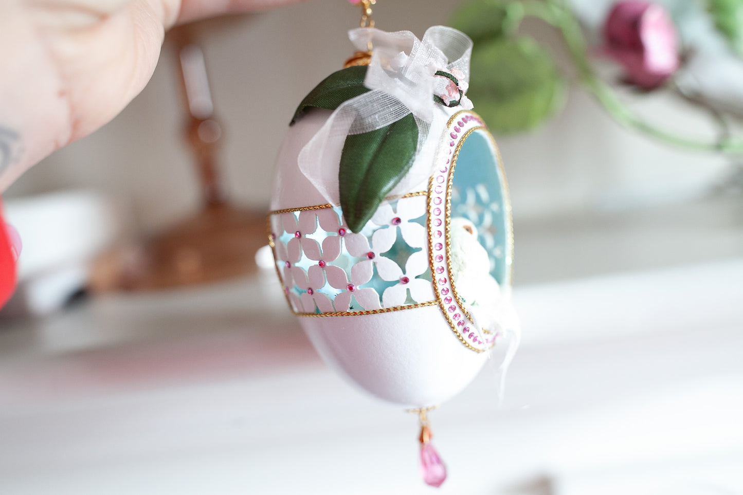 Lifetime Together Two Doves Egg Eggspressions Ornament- Egg Diorama