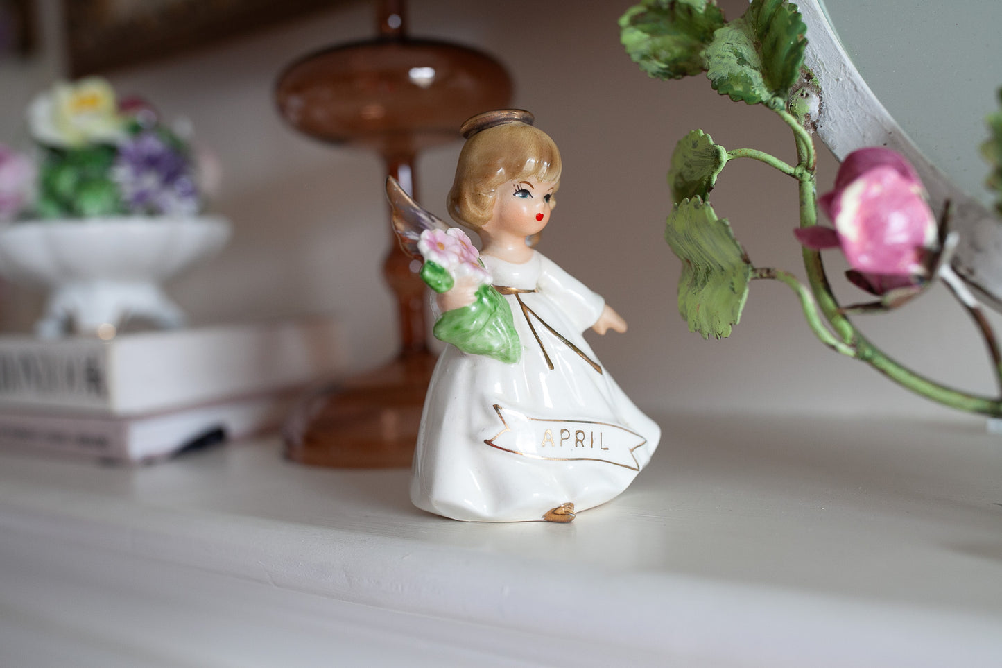 Vintage Enesco April Angel- Birthday Angel