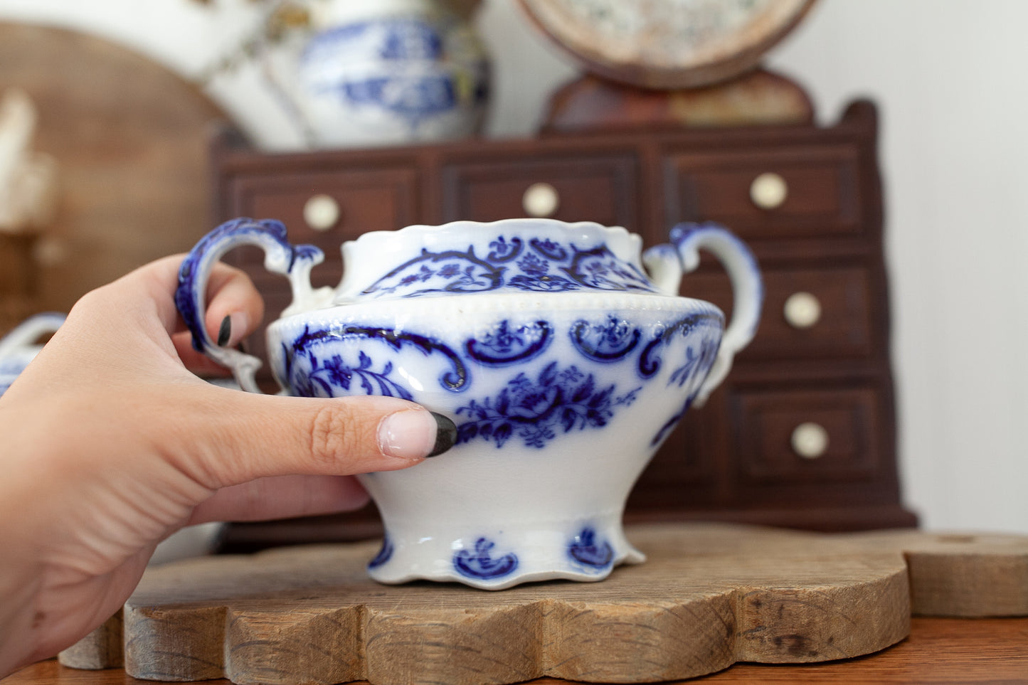 Vintage Flow Blue Vase
