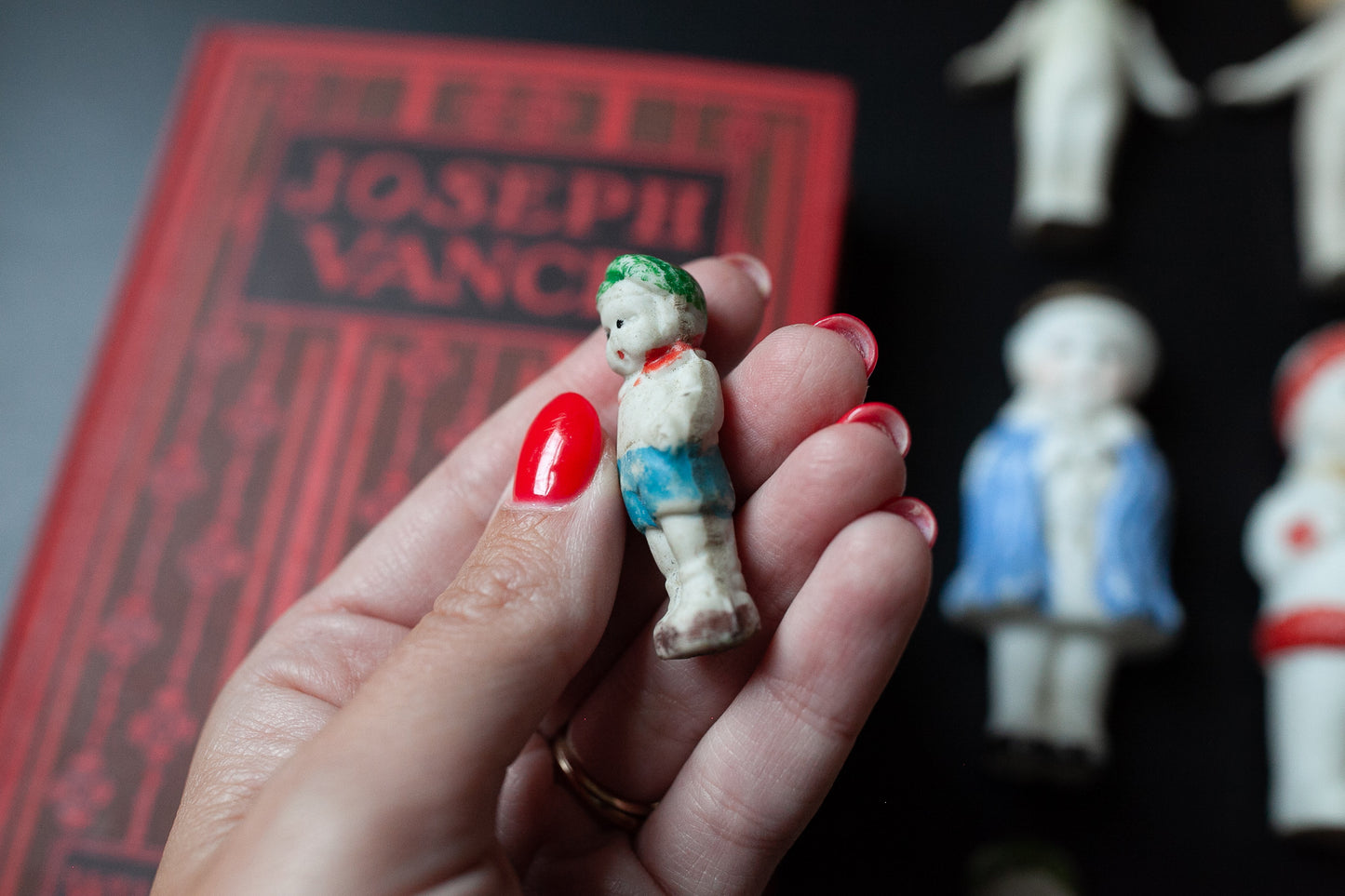 Vintage Bisque Frozen Charlie - All Bisque Doll -Penny Doll