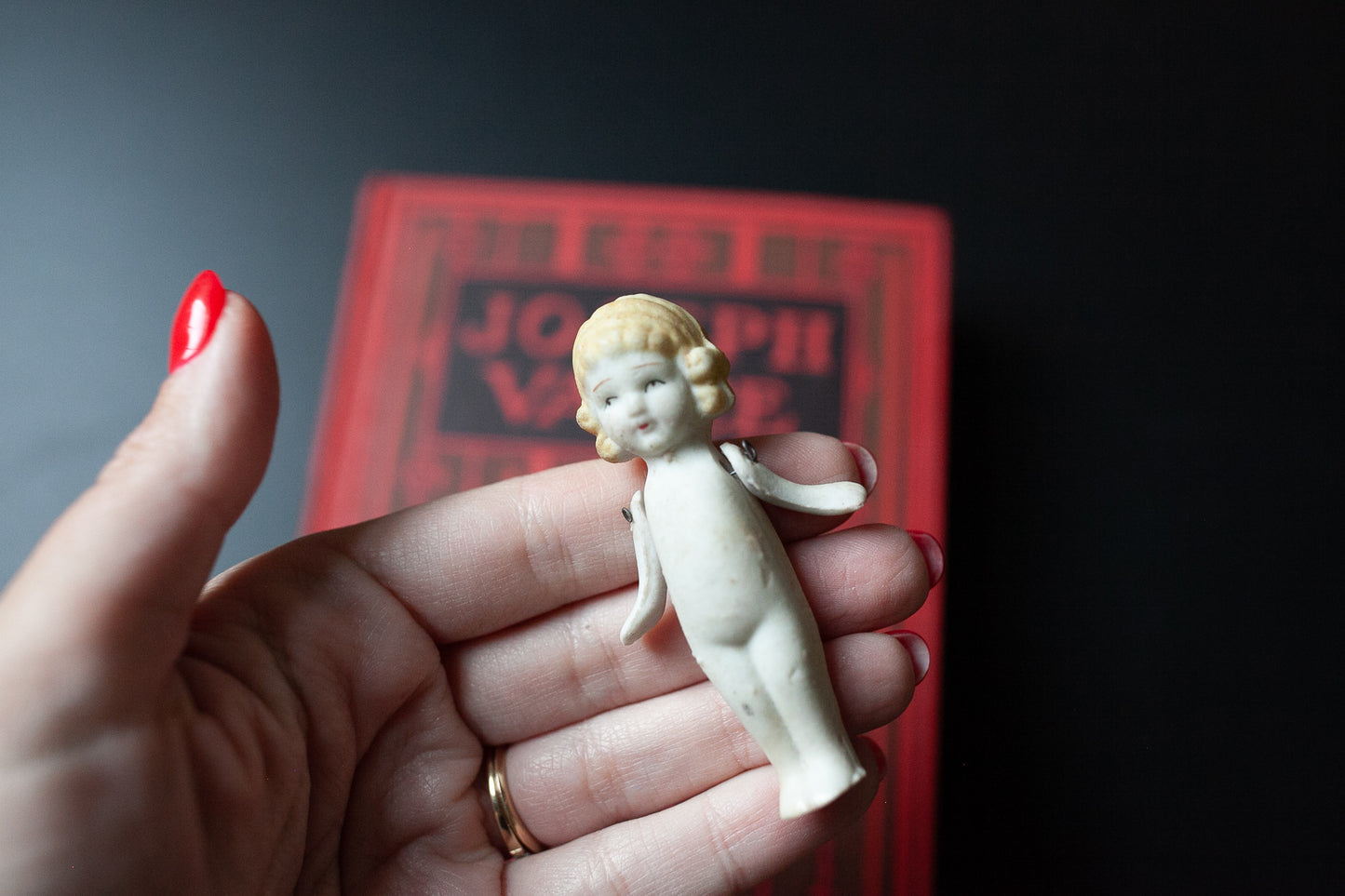 Vintage Bisque Frozen Charlotte- All Bisque Doll -Penny Doll with moveable arms