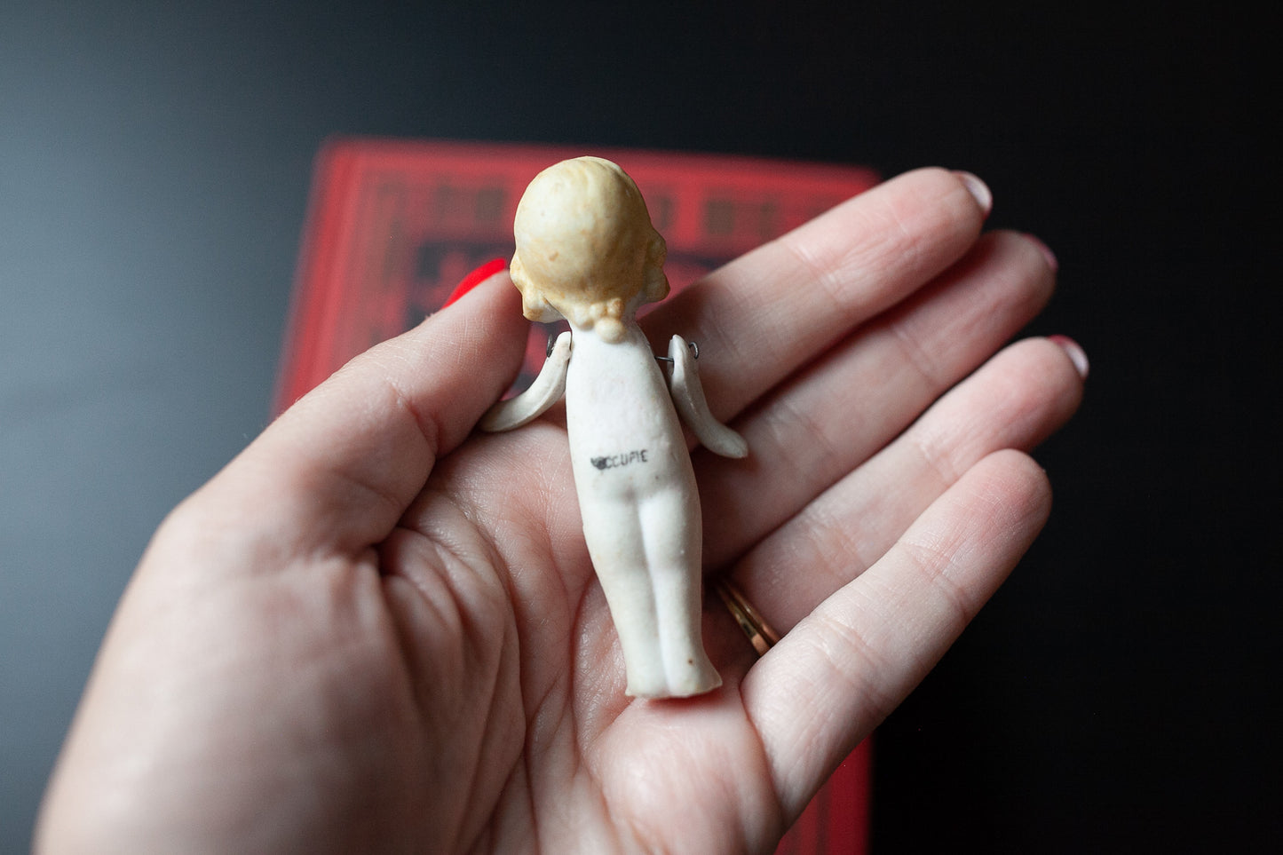 Vintage Bisque Frozen Charlotte- All Bisque Doll -Penny Doll with moveable arms