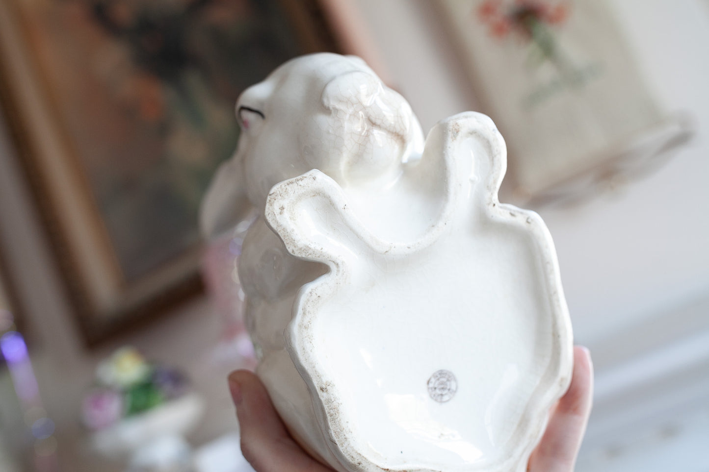 Vintage Bunny Rabbit Planter- Rabbit Planter Made in Japan- Vintage Easter