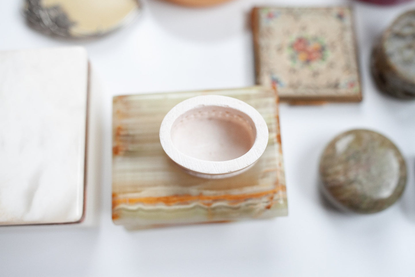 Vintage Trinket Boxes- Vintage pink box- flower box- jewelry box