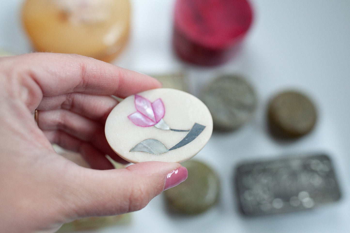 Vintage Trinket Boxes- Vintage pink box- flower box- jewelry box