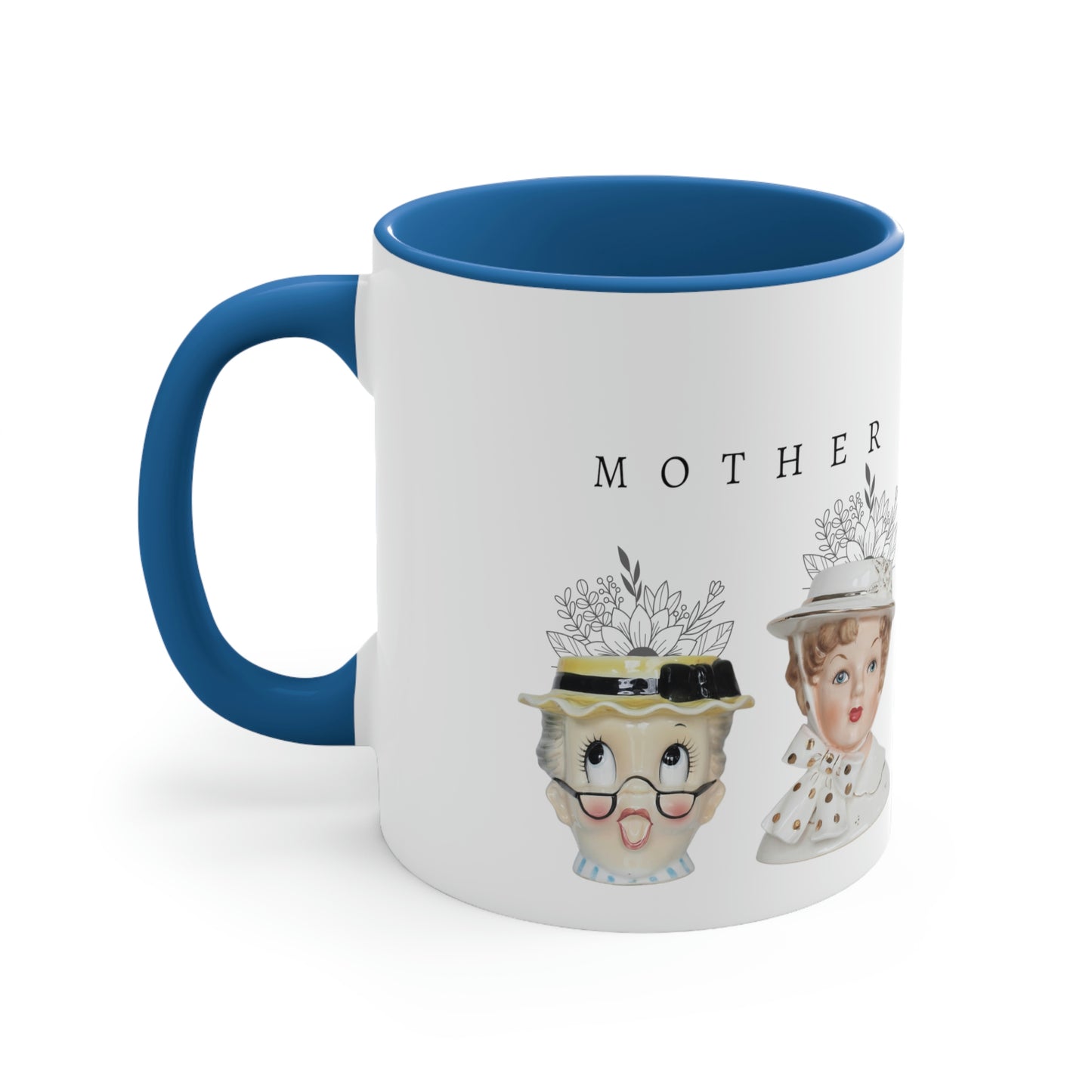Head Vase - Lady Head Vase- Mother Coffee Cup-Accent Coffee Mug, 11oz