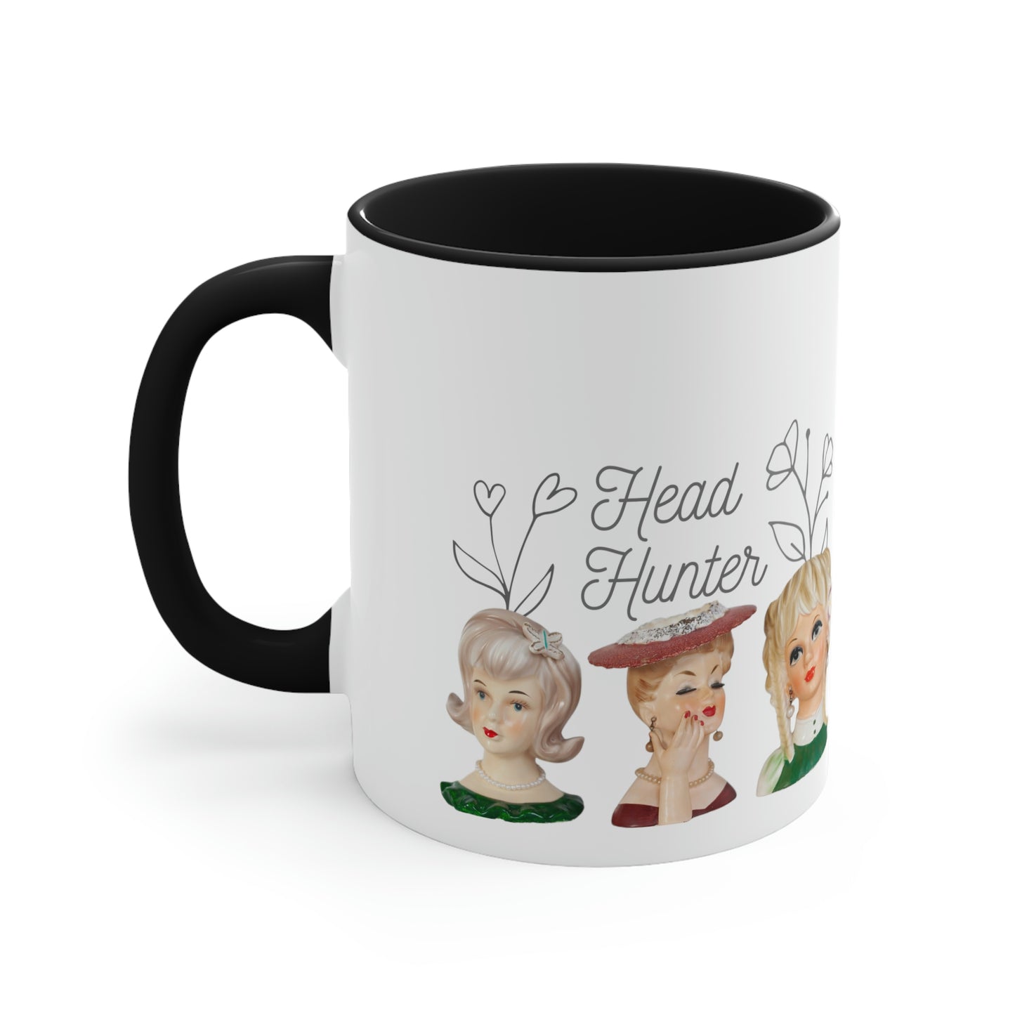 Lady Head Vase- Coffee Cup - Head Vase Collector- Accent Coffee Mug, 11oz