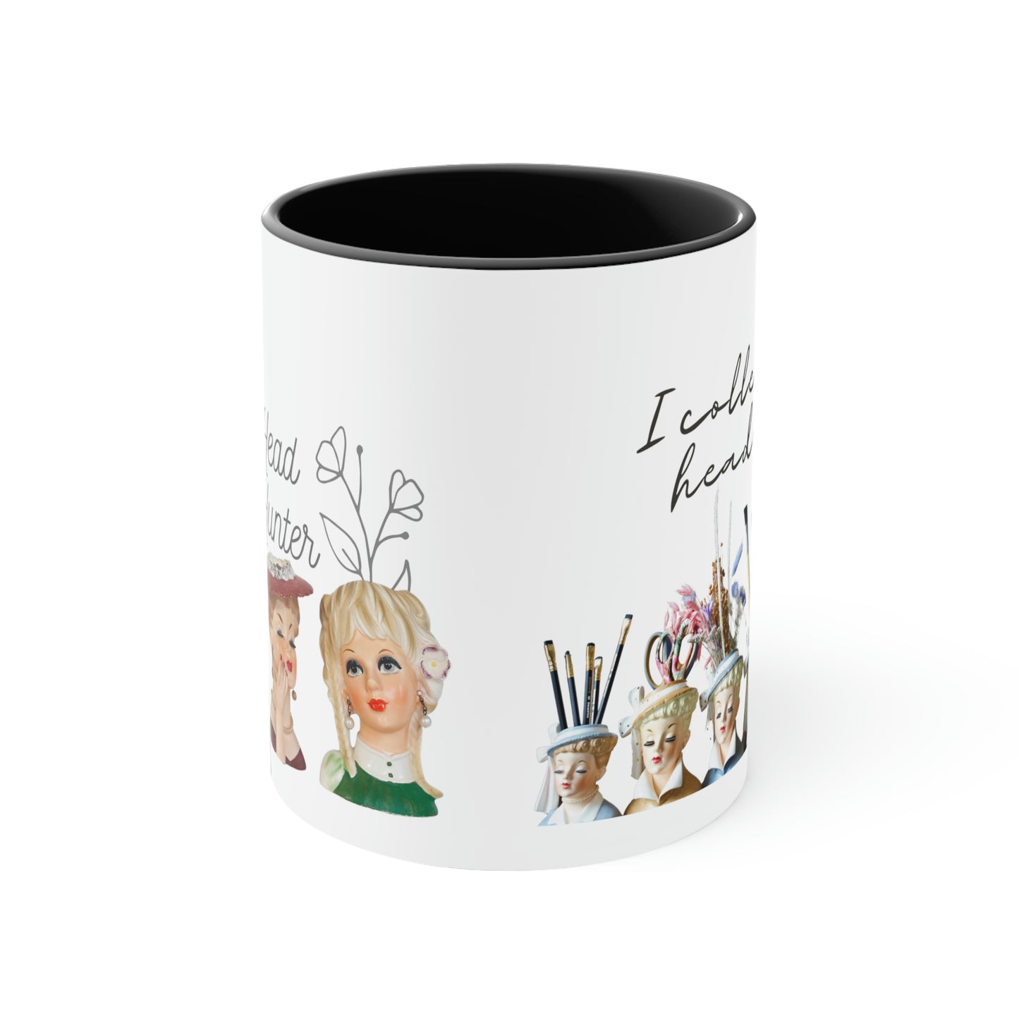Lady Head Vase- Coffee Cup - Head Vase Collector- Accent Coffee Mug, 11oz