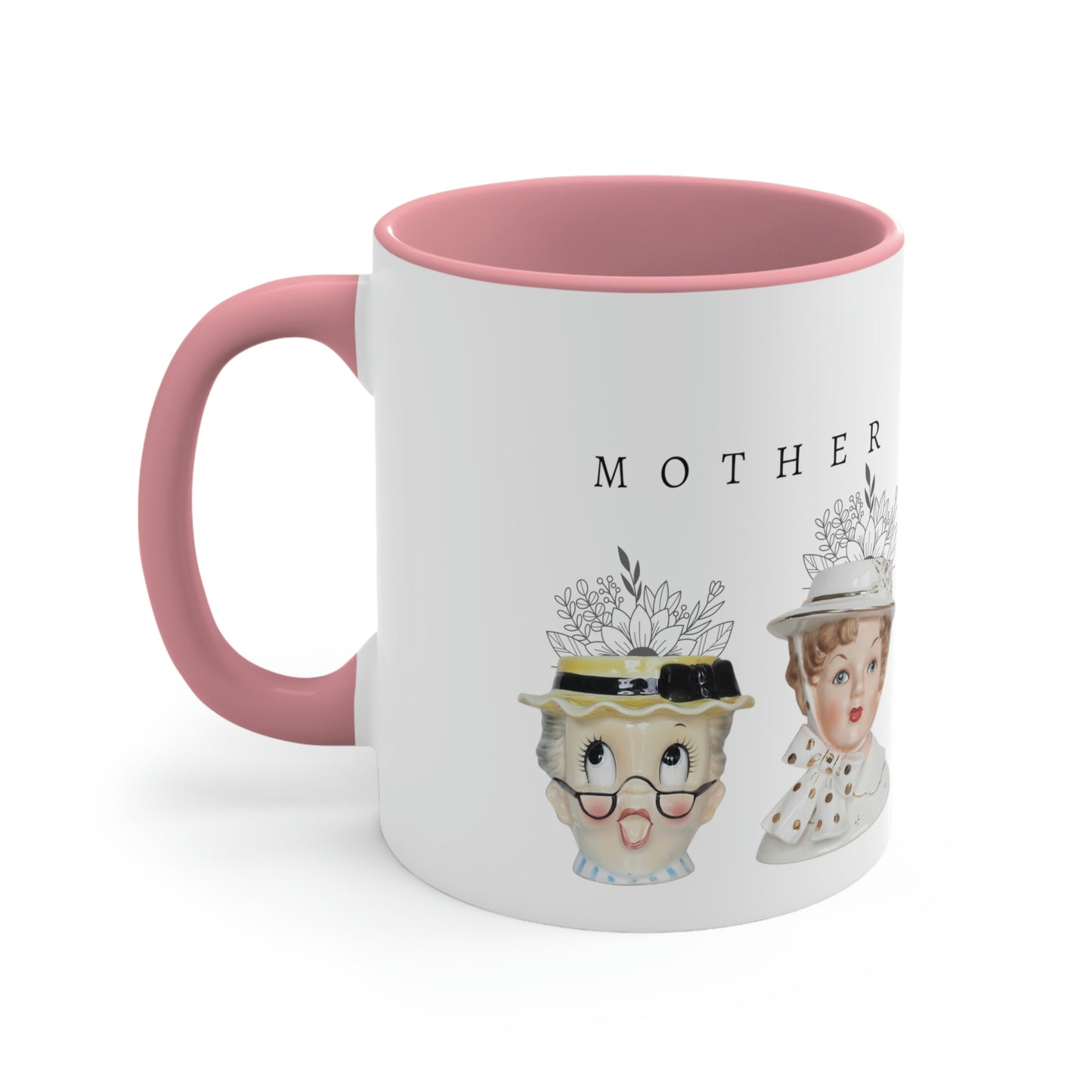 Head Vase - Lady Head Vase- Mother Coffee Cup-Accent Coffee Mug, 11oz