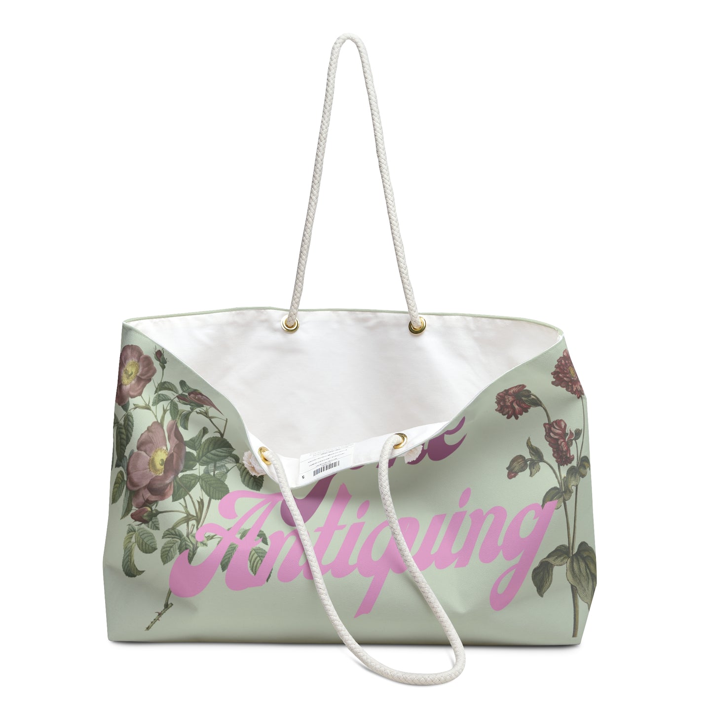 Weekender Bag- Gone Antiquing -In My Happy Place - Flea Market Bag - Antique Lover Bag