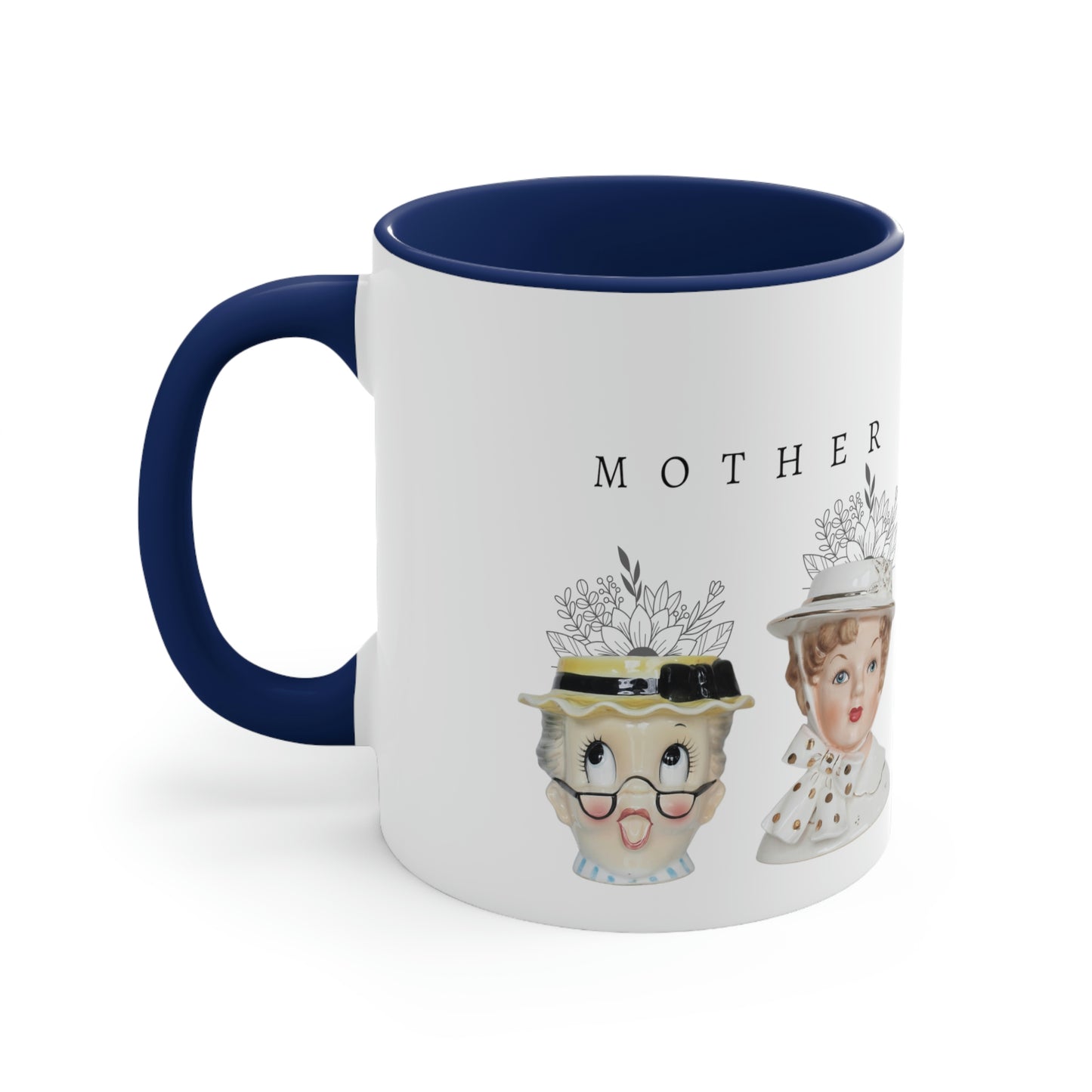 Head Vase - Lady Head Vase- Mother Coffee Cup-Accent Coffee Mug, 11oz