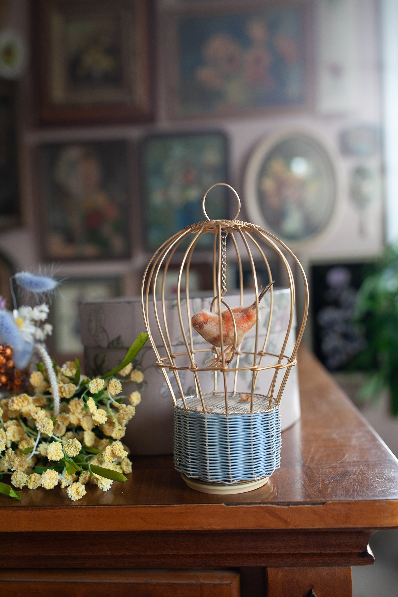 Vintage Bird Cage - Bird in Cage